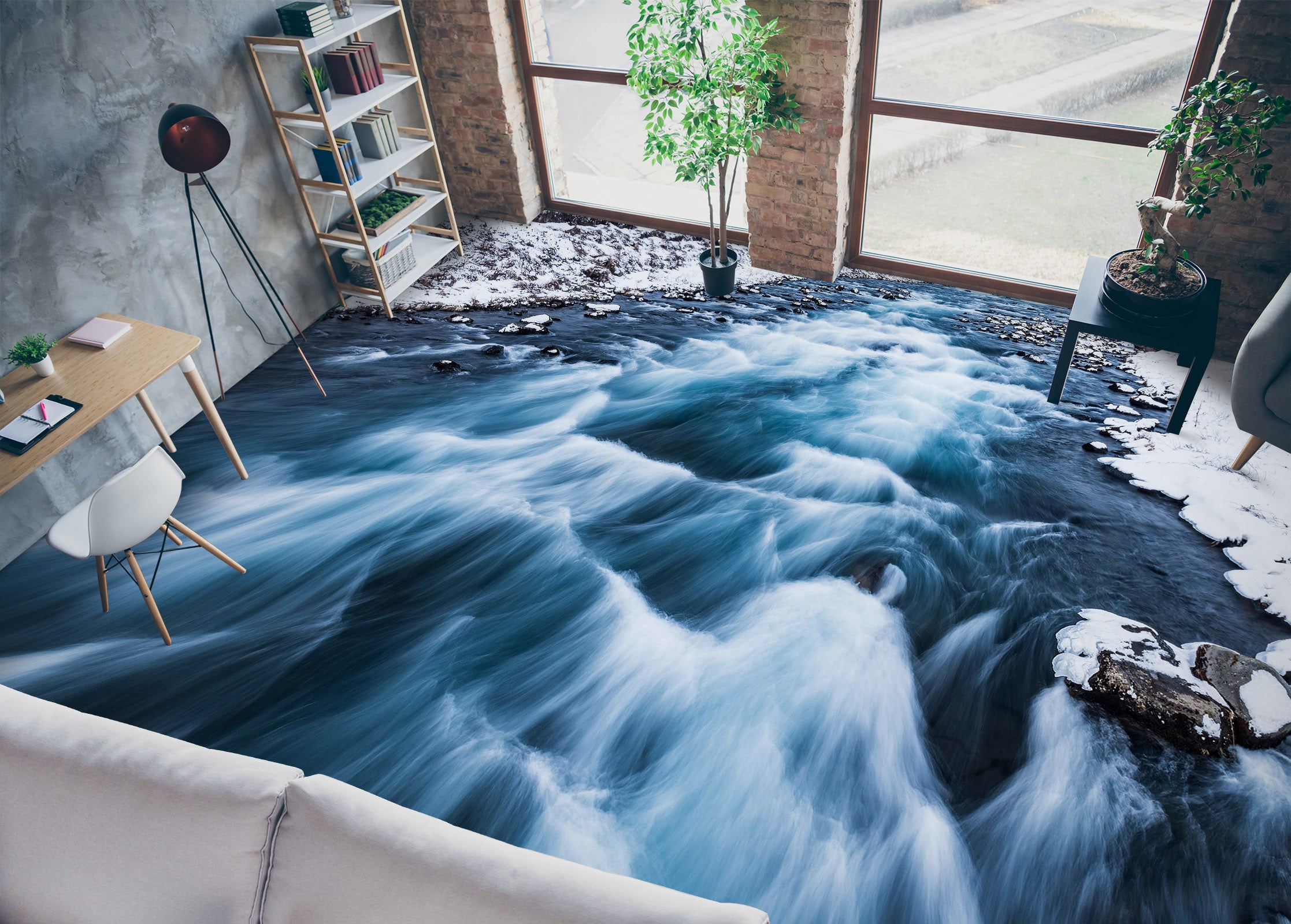 3D Deep Blue Turbulent Water 824 Floor Mural Wallpaper Murals Rug & Mat Print Epoxy waterproof bath floor