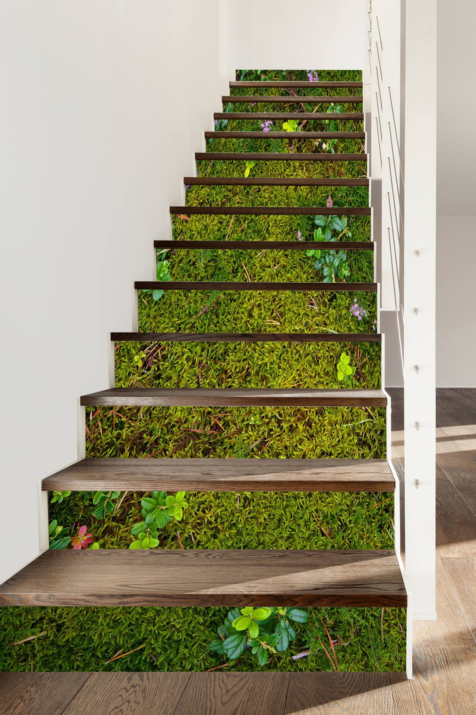 3D Green Soft Grass 040 Stair Risers