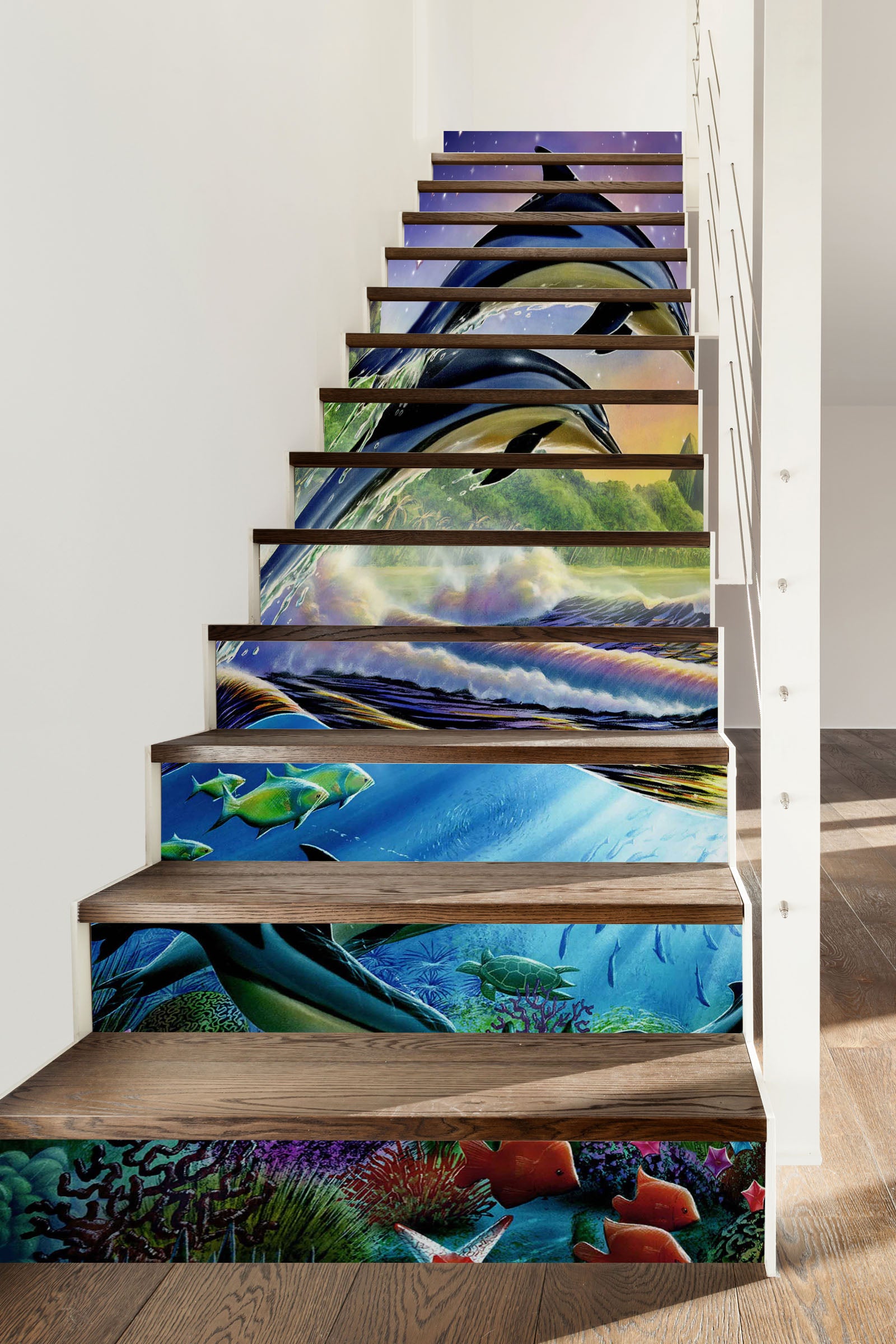 3D Jumping Dolphin 396 Adrian Chesterman Stair Risers