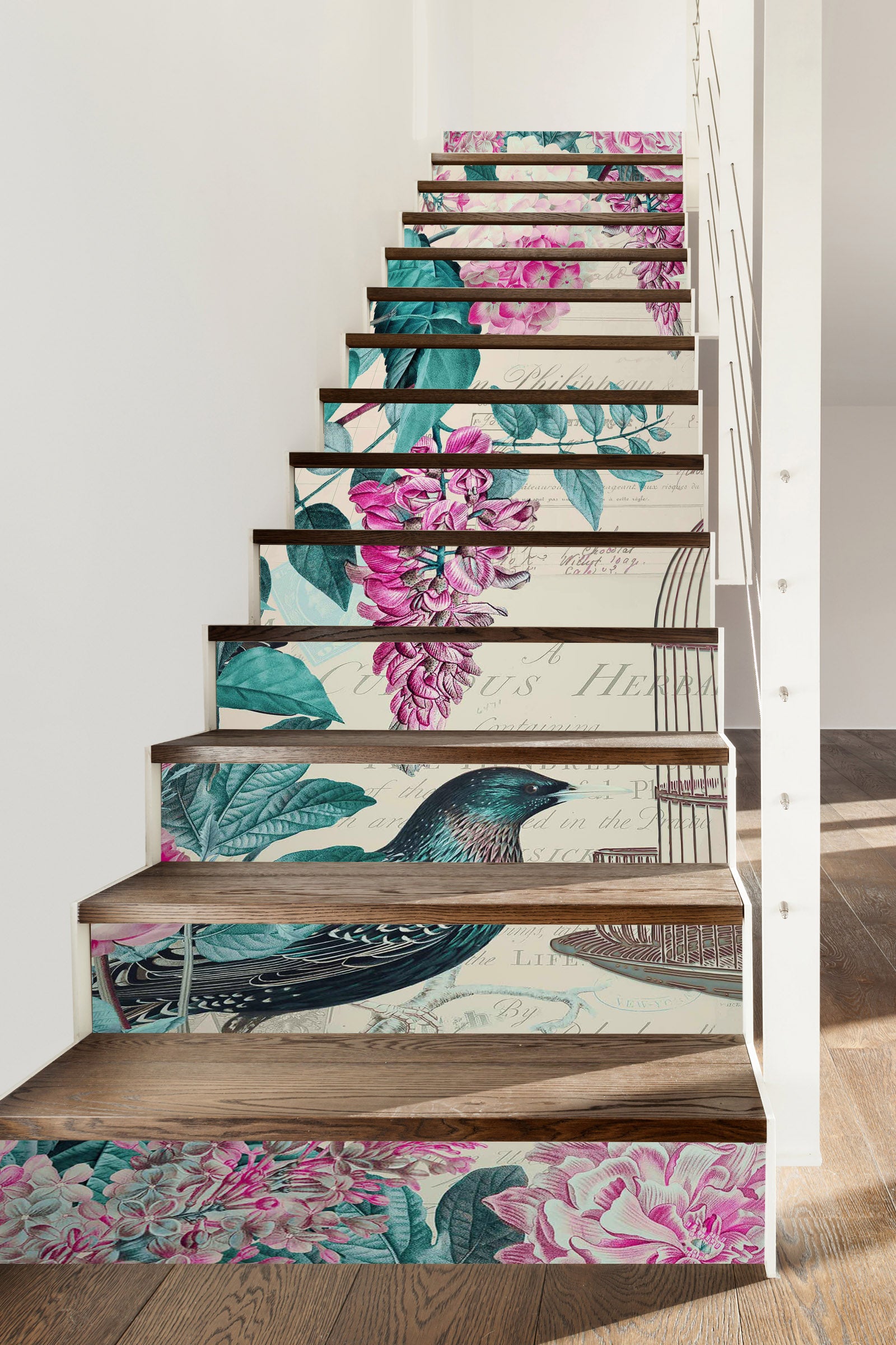 3D Flower Bush Bird 109175 Andrea Haase Stair Risers
