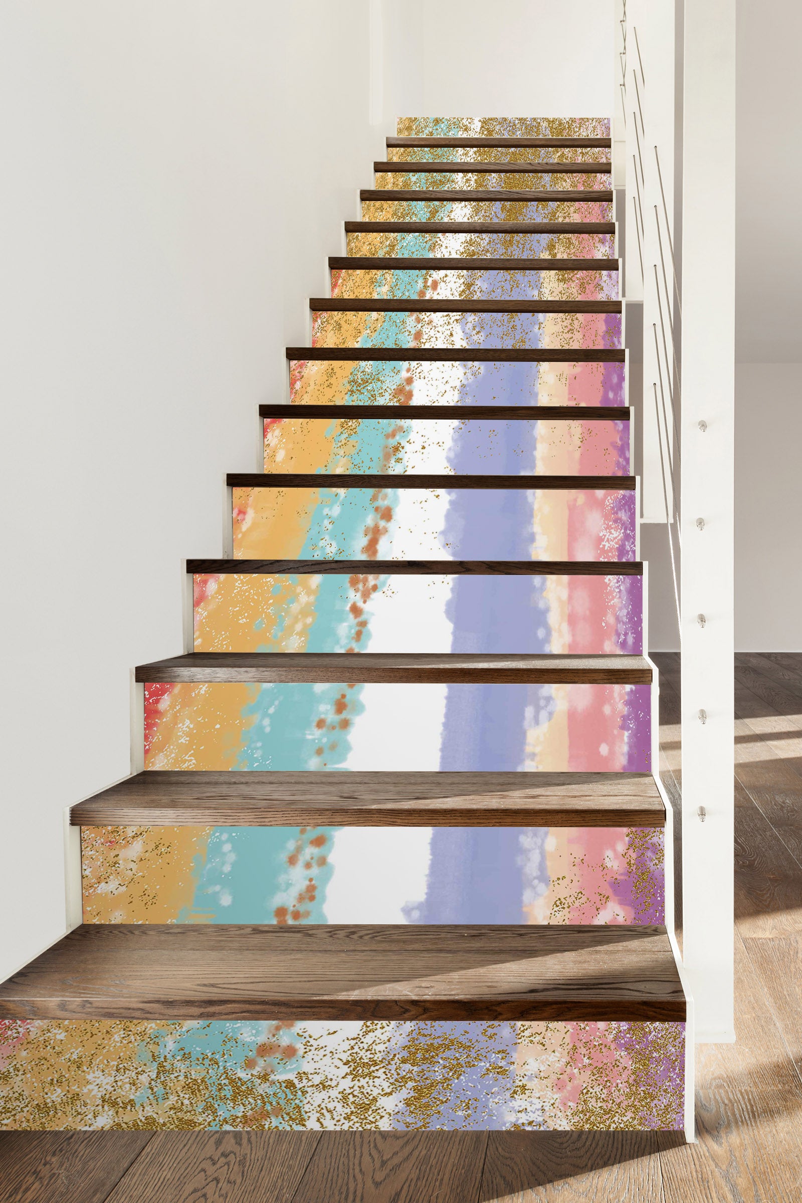 3D Color Matte Stripes 595 Stair Risers