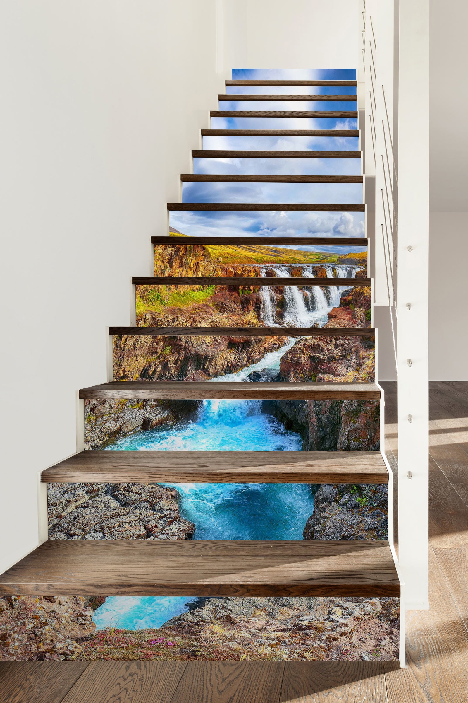 3D Waterfall View 388 Stair Risers