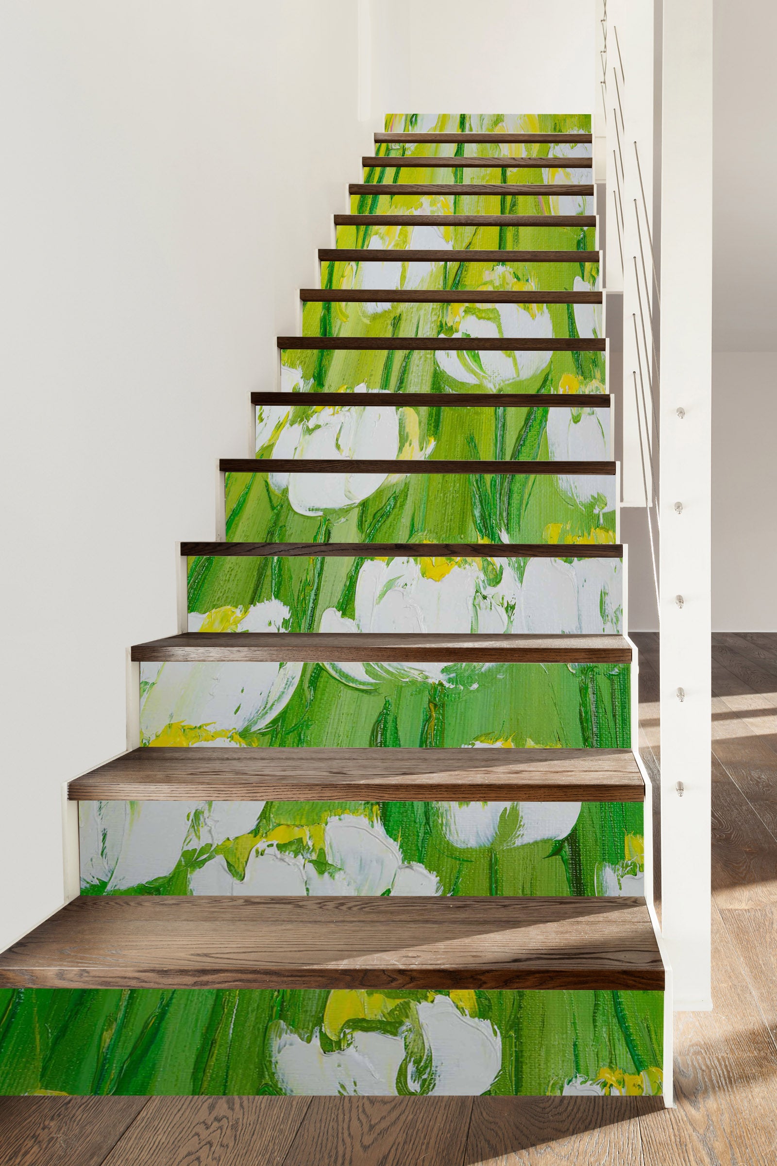 3D White Flower 824 Skromova Marina Stair Risers