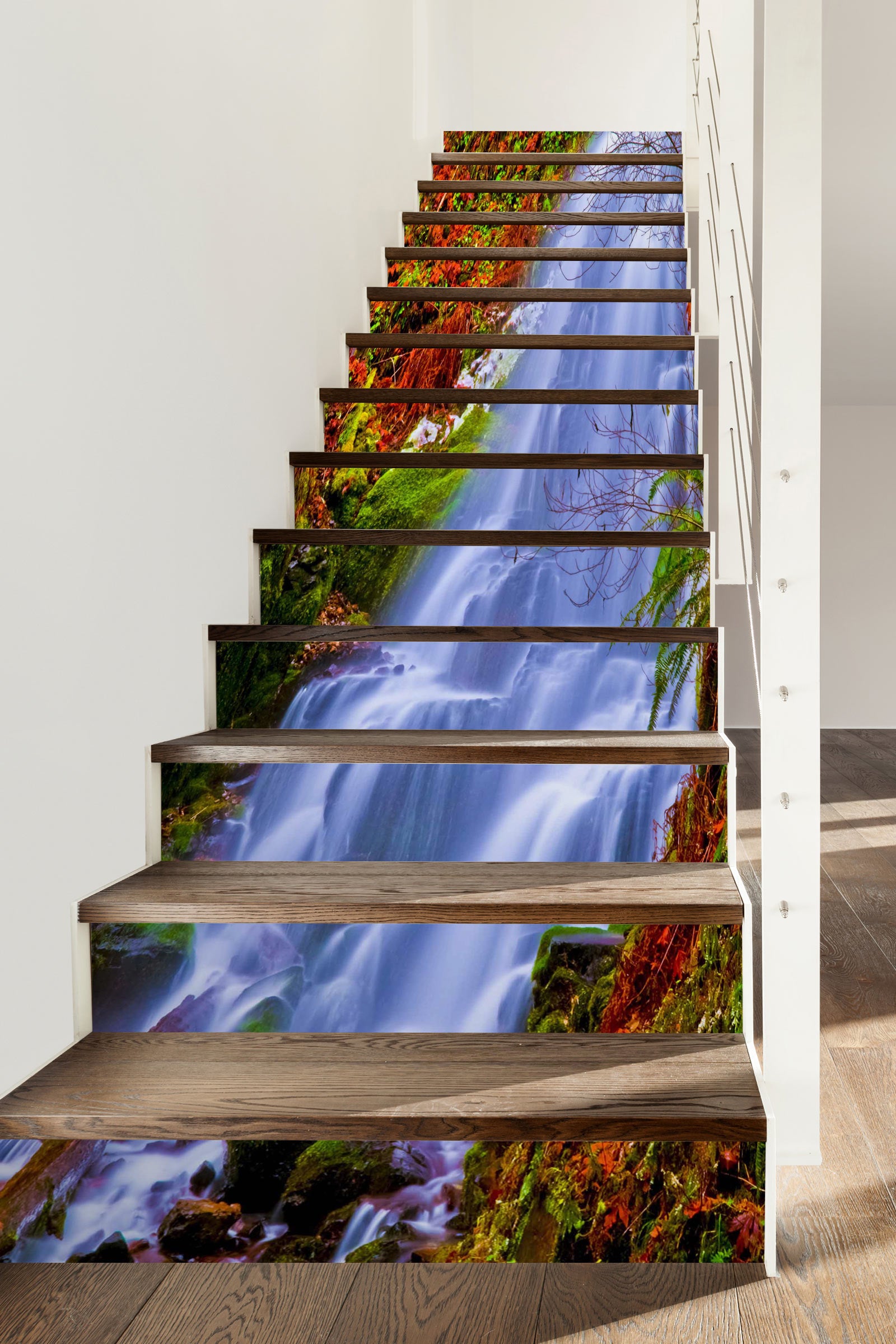 3D Picturesque Waterfall 200 Stair Risers