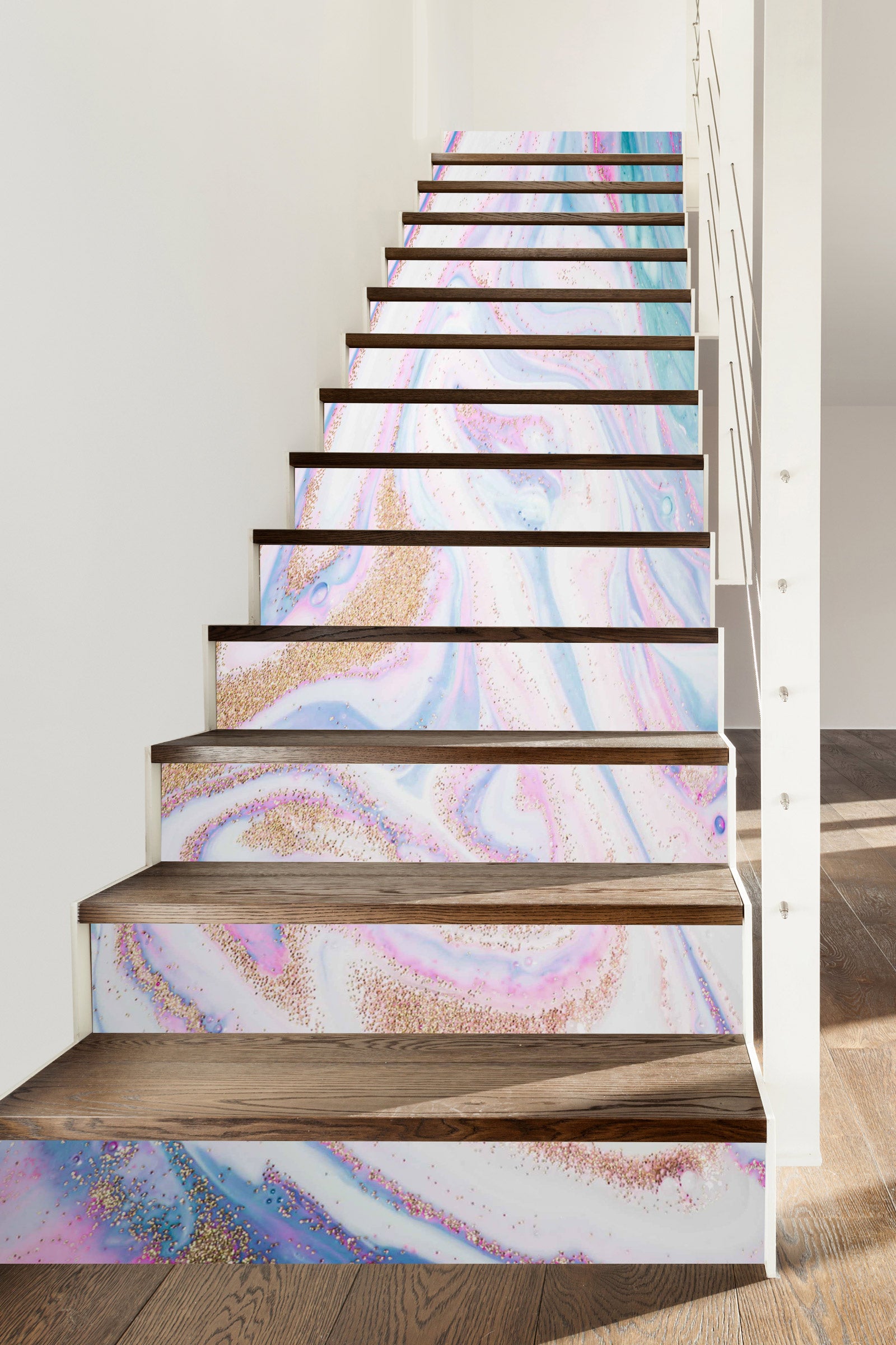 3D Bright Pink Curved 484 Stair Risers