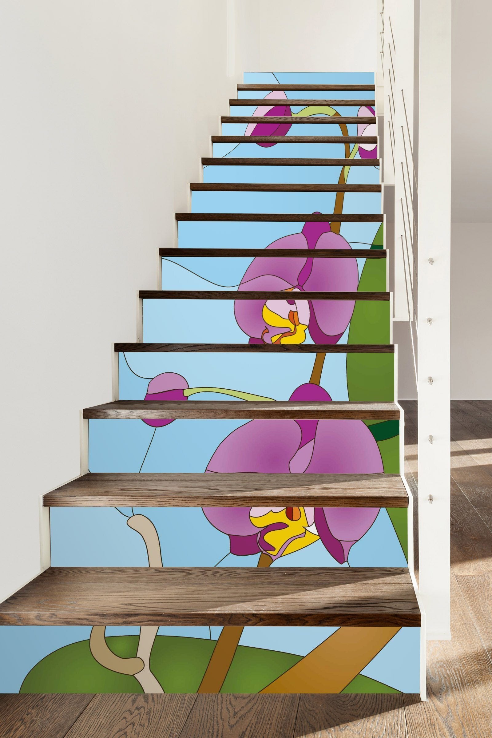 3D Flowers 532 Stair Risers Wallpaper AJ Wallpaper