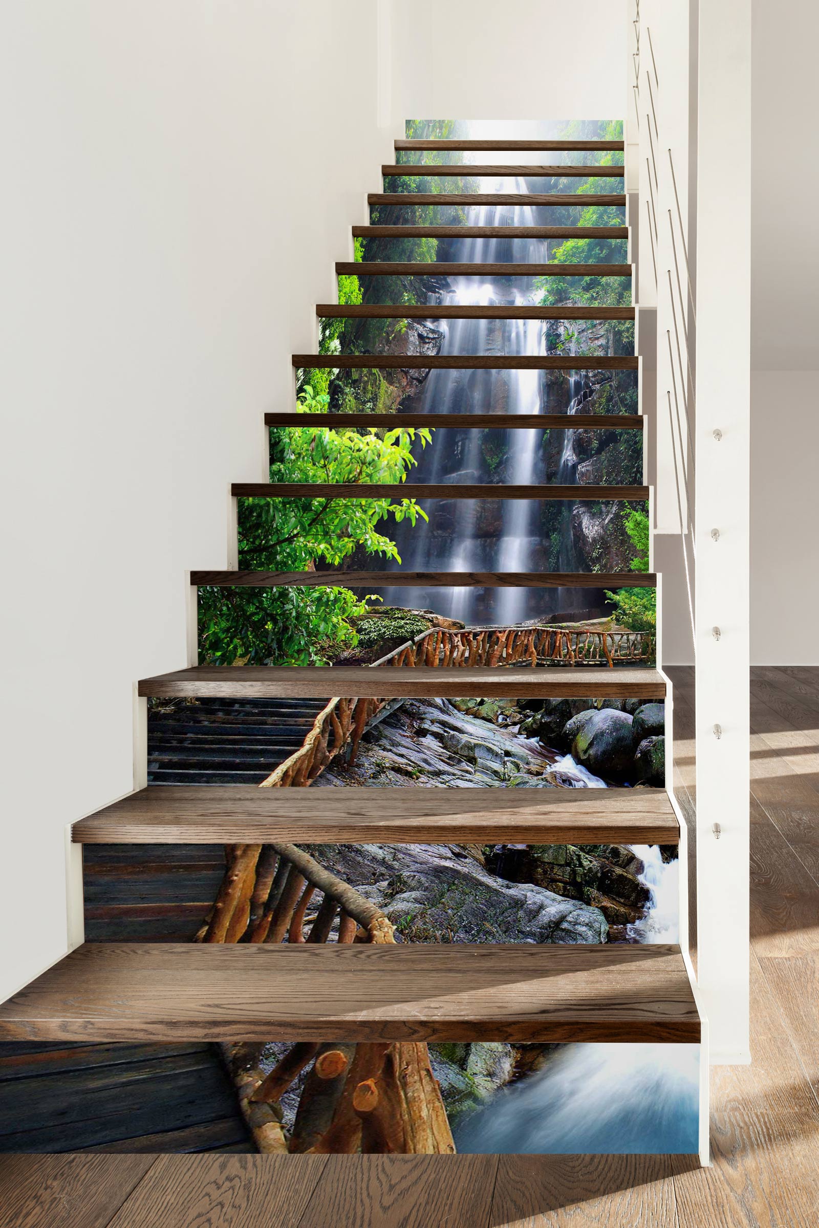 3D Watch The Waterfall 045 Stair Risers