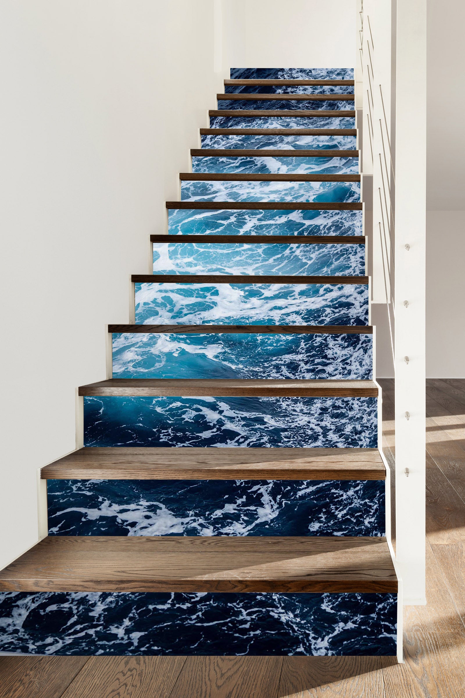 3D Rippled Bautiful Sea Water 621 Stair Risers