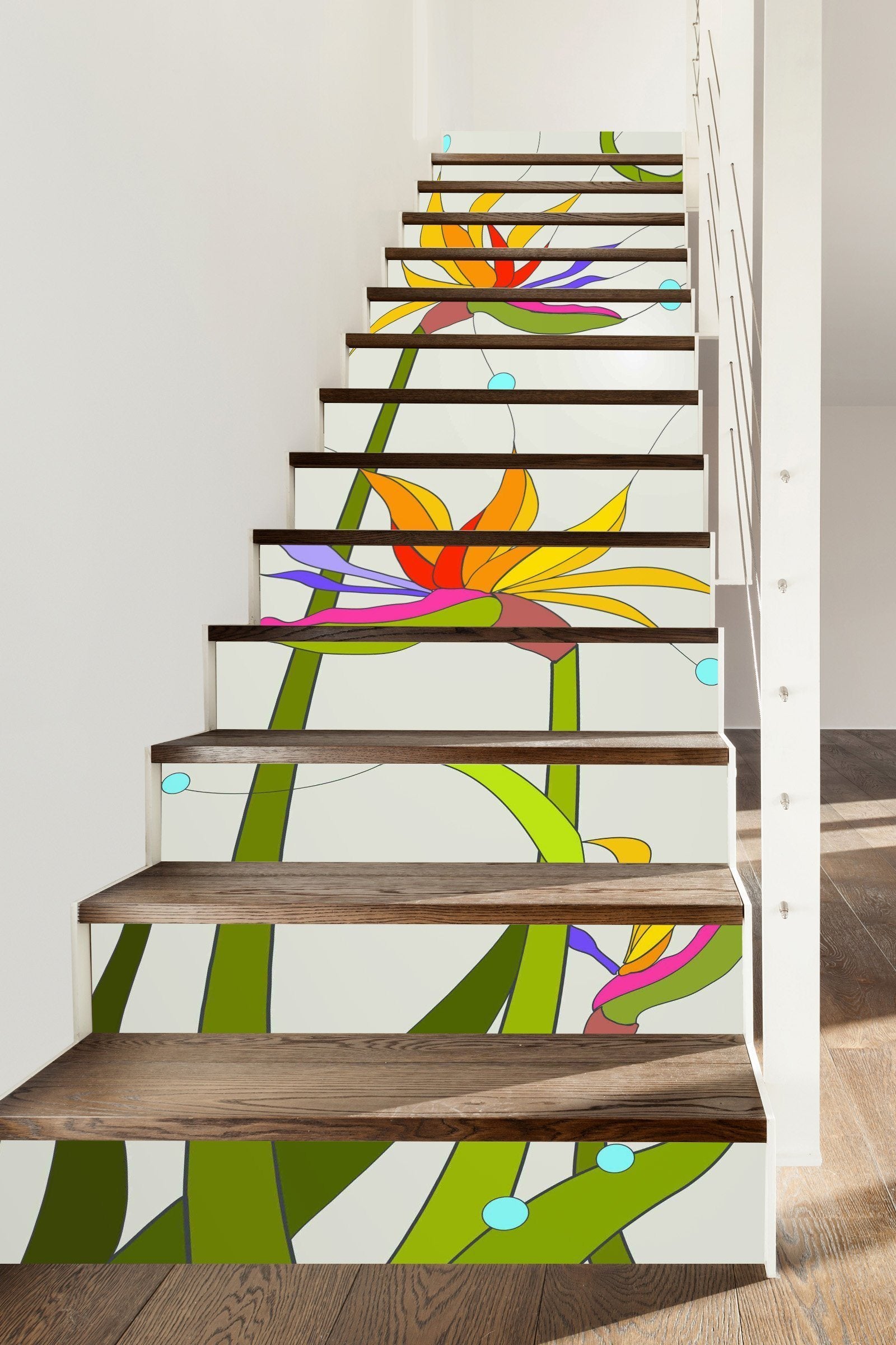 3D Flowers 291 Stair Risers Wallpaper AJ Wallpaper