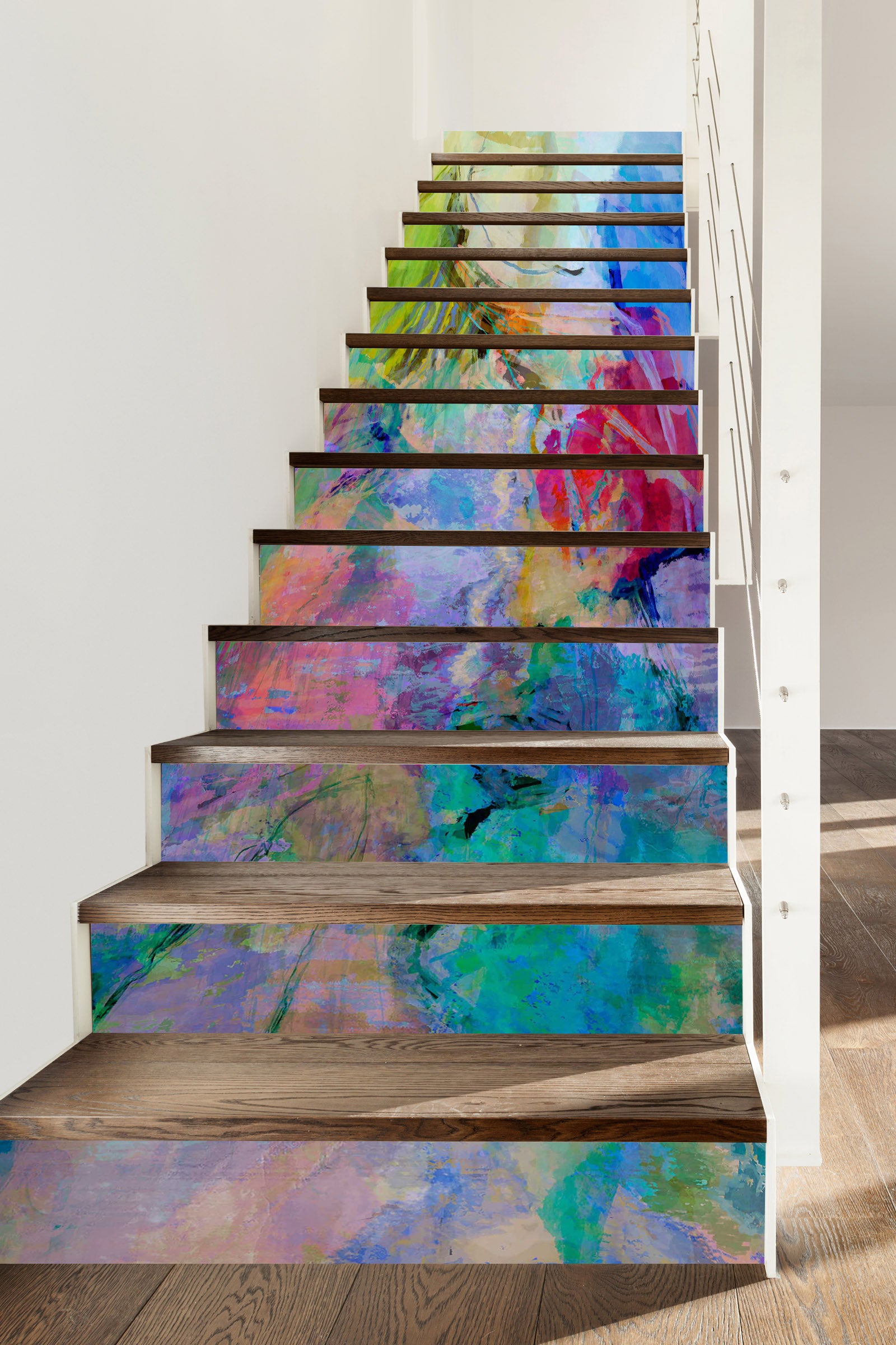 3D Colored Blocks Pattern 104201 Michael Tienhaara Stair Risers