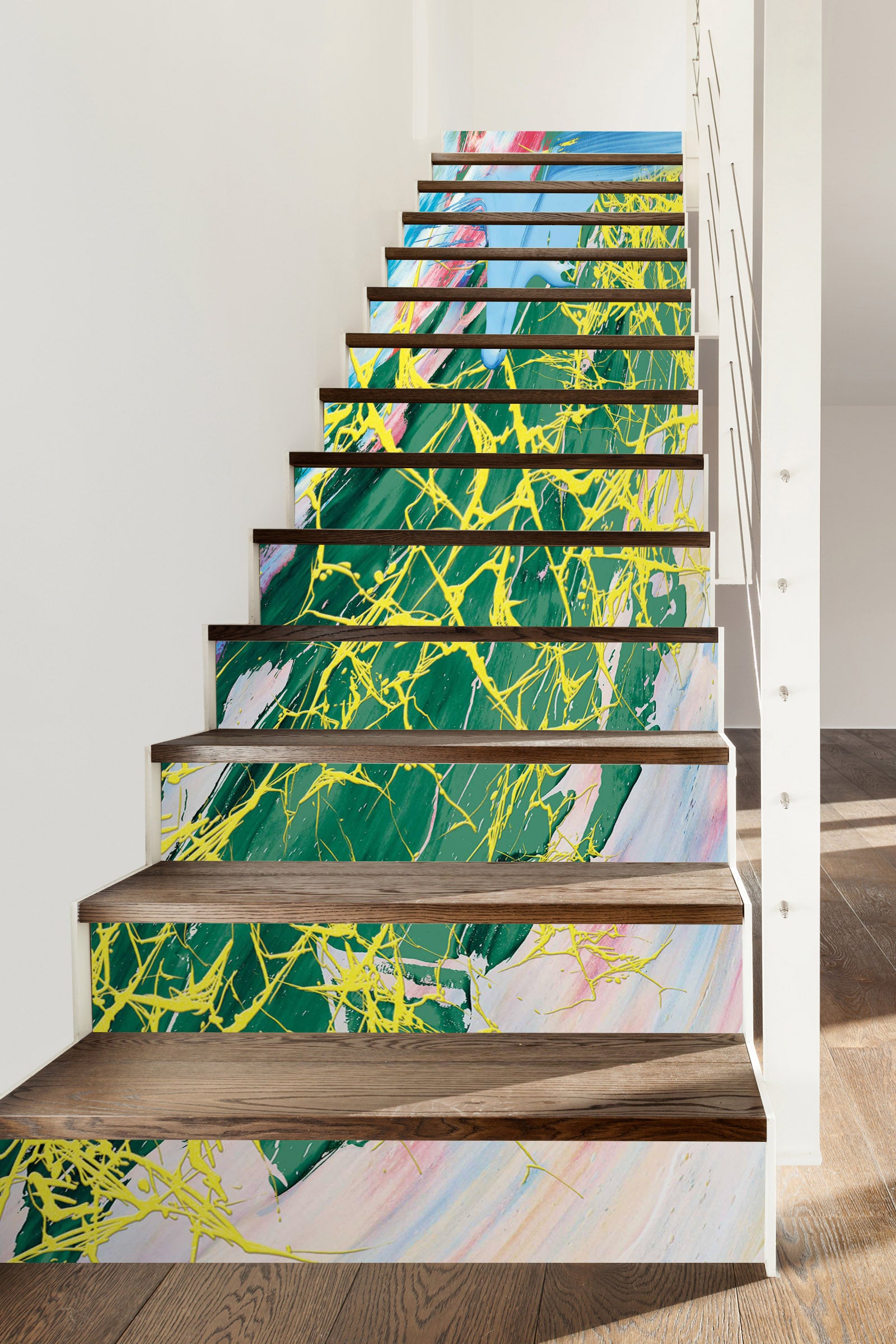 3D Fluorescent Yellow Net 593 Stair Risers