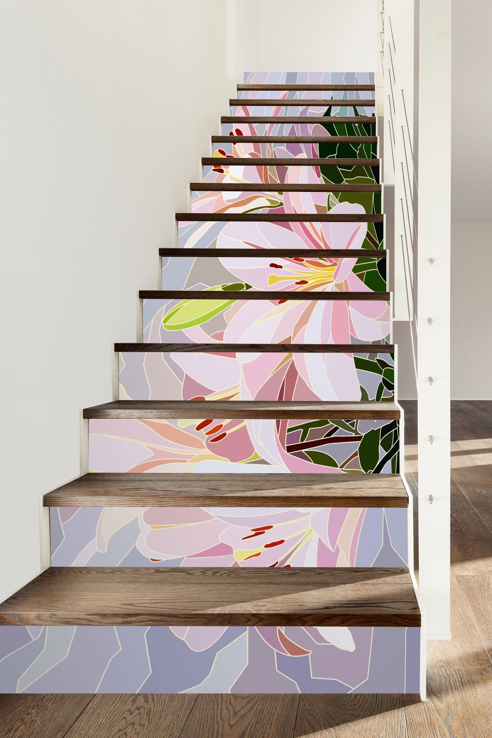 3D Flowers 799 Stair Risers Wallpaper AJ Wallpaper