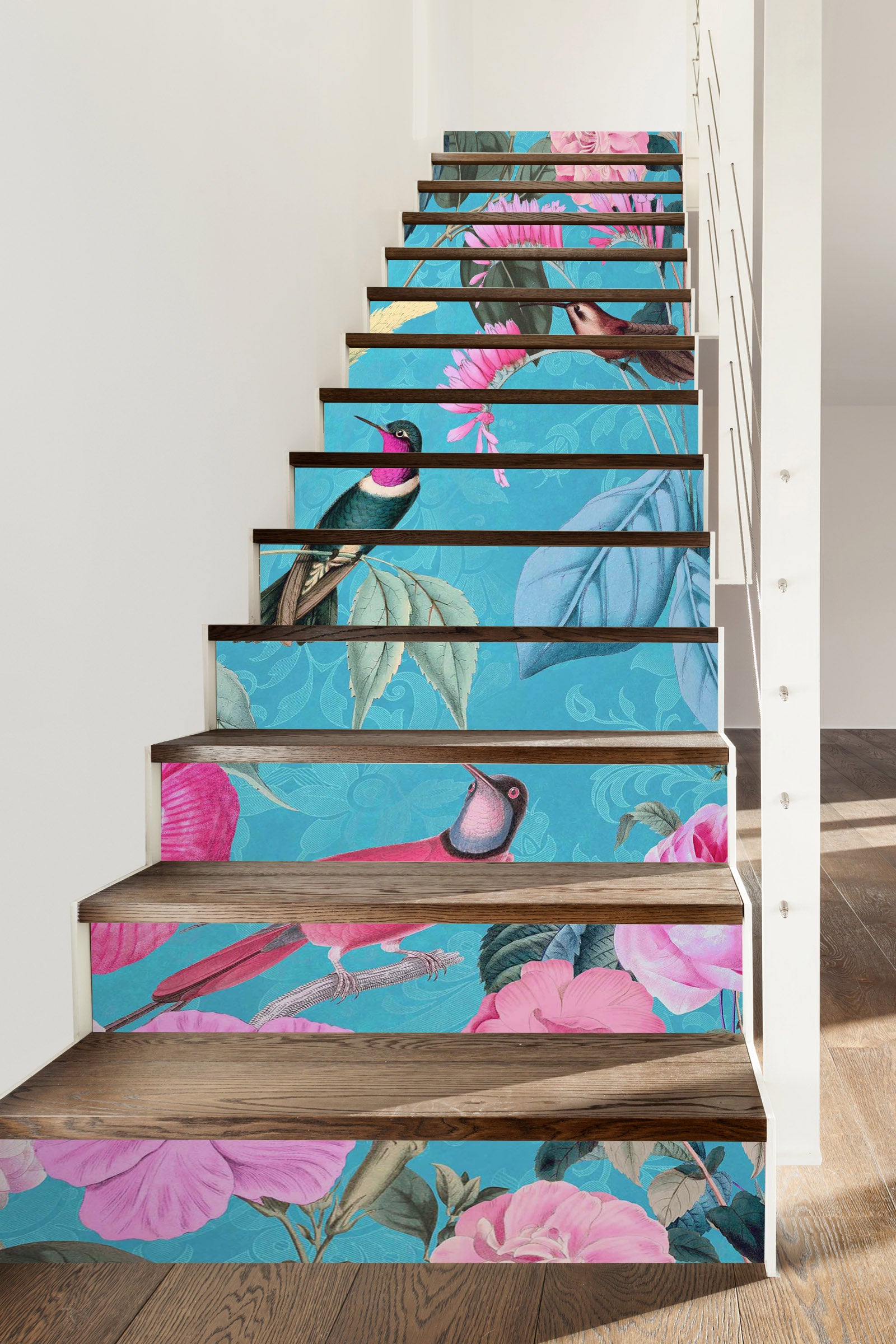 3D Pink Flowers 109213 Andrea Haase Stair Risers