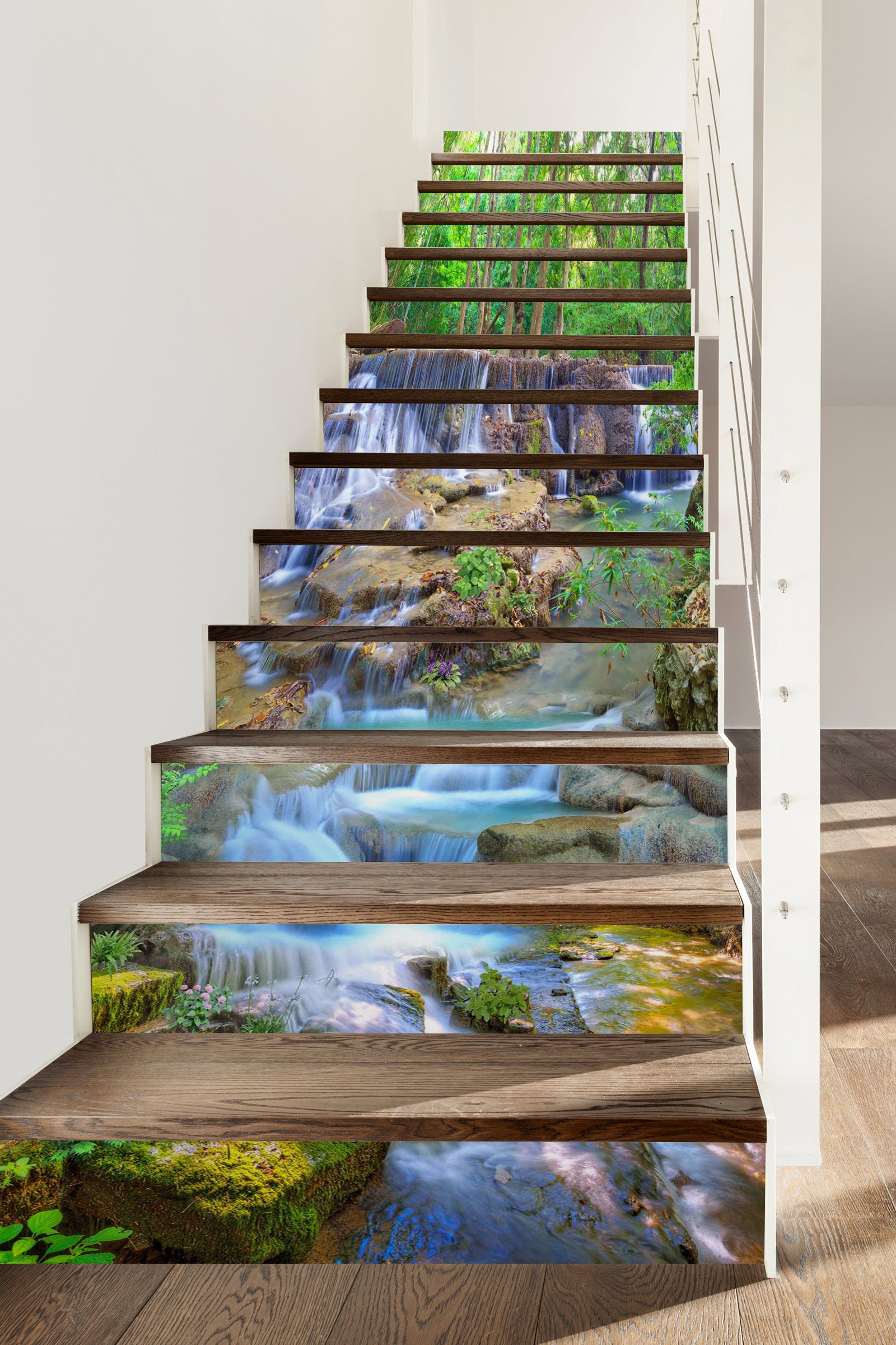 3D Meandering Water 052 Stair Risers