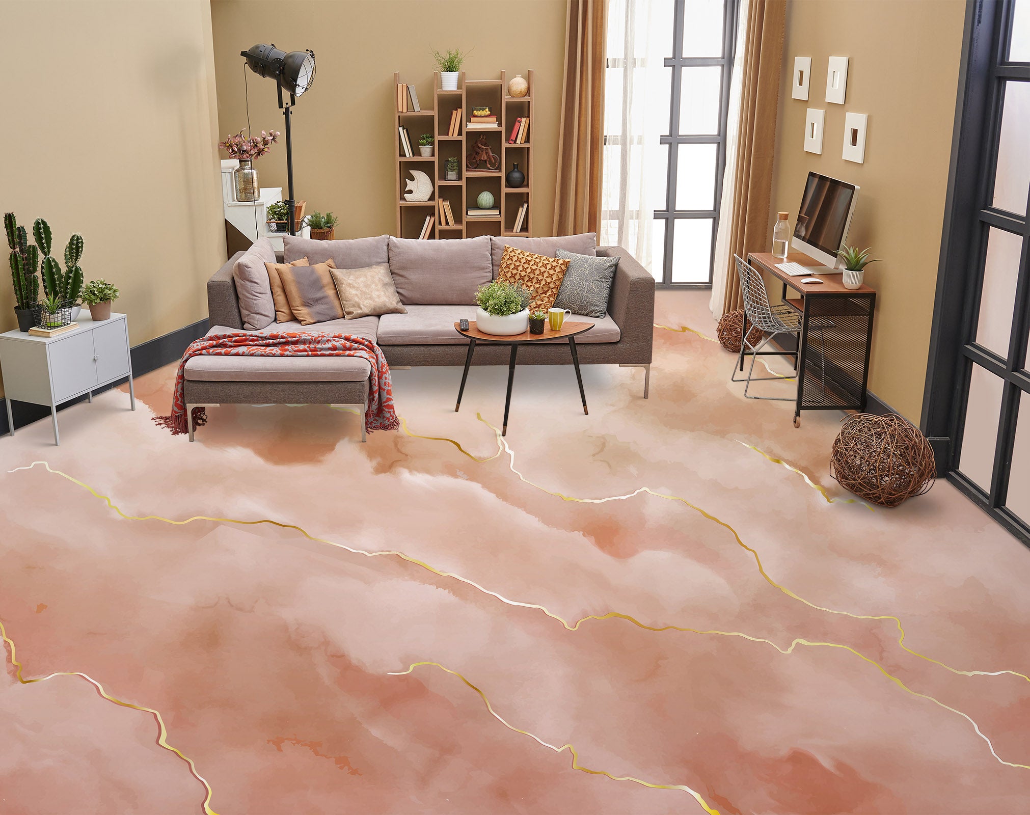 3D Advanced Pink Art 910 Floor Mural Wallpaper Murals Rug & Mat Print Epoxy waterproof bath floor