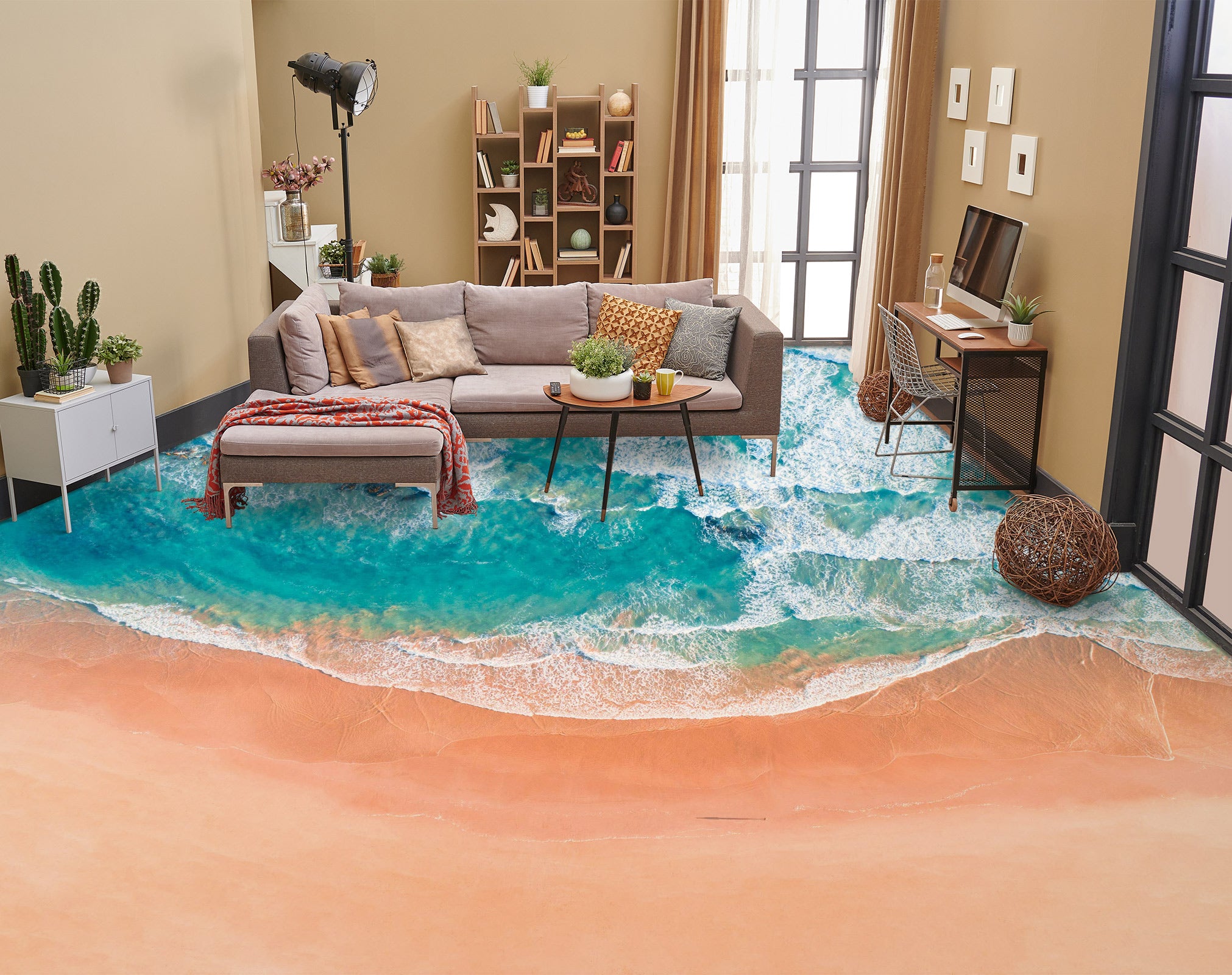 3D Cool Beach 163 Floor Mural Wallpaper Murals Rug & Mat Print Epoxy waterproof bath floor