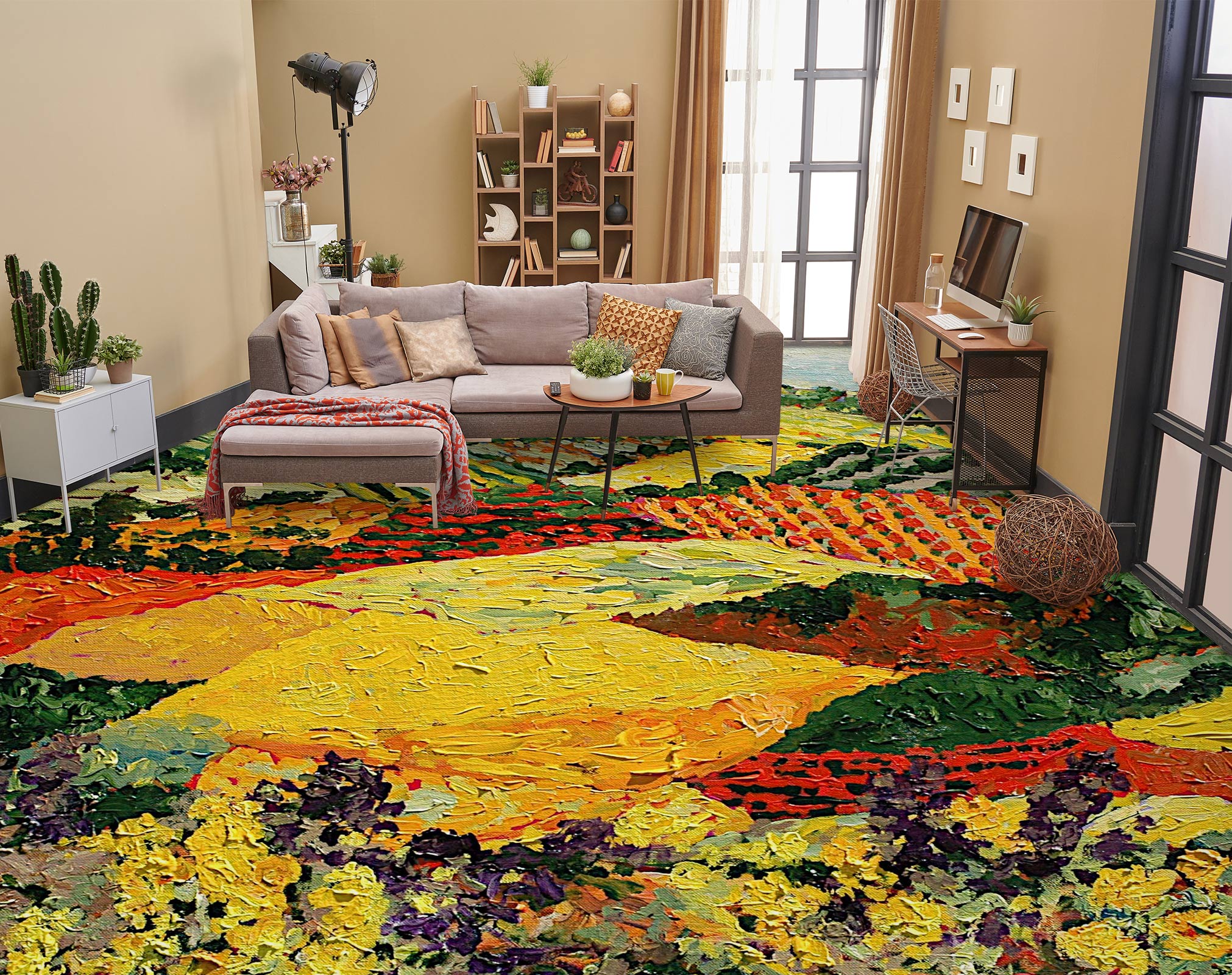 3D Color Field Painting 9529 Allan P. Friedlander Floor Mural Wallpaper Murals Self-Adhesive Removable Print Epoxy