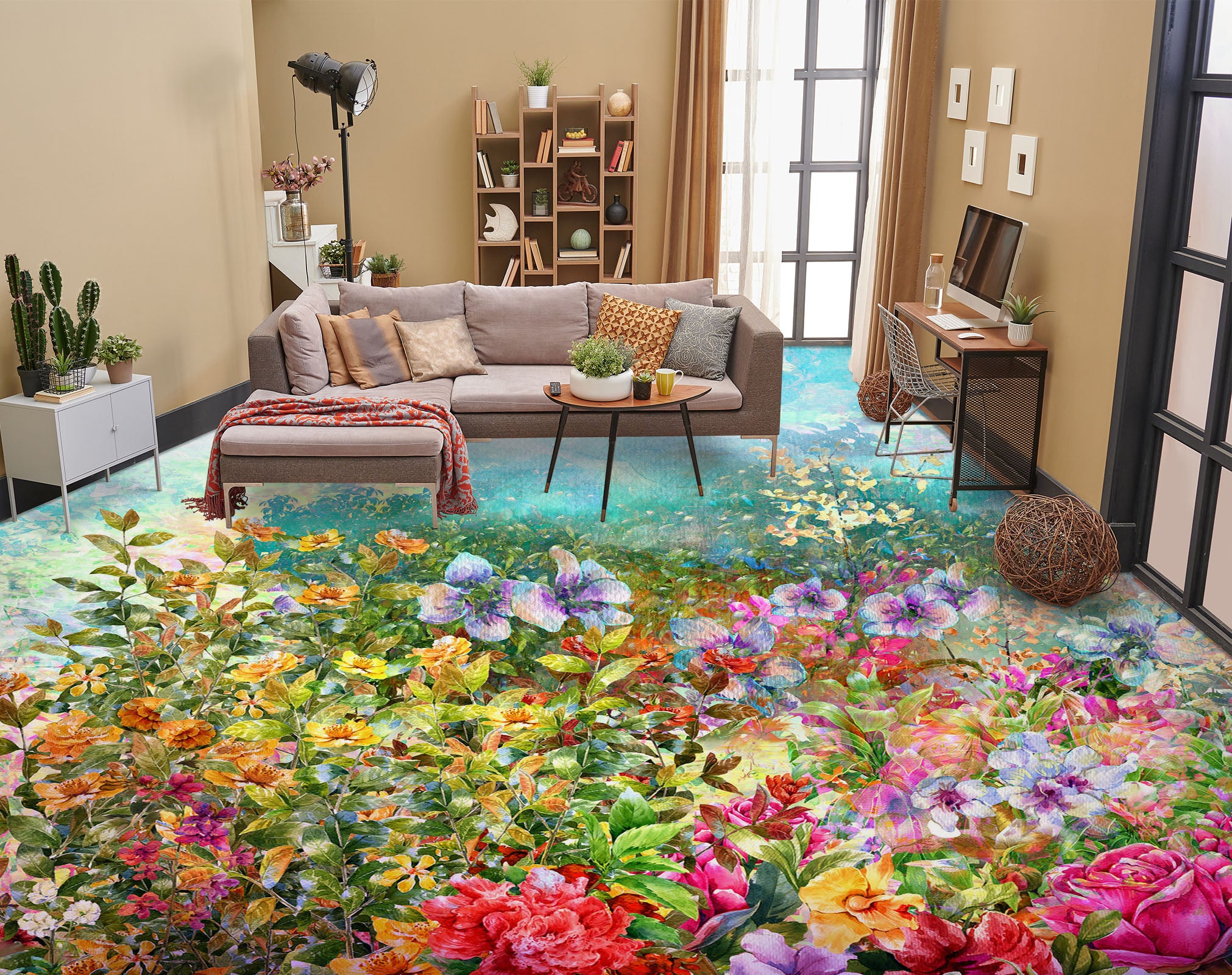 3D Gorgeous Garden 1235 Floor Mural Wallpaper Murals Self-Adhesive Removable Print Epoxy