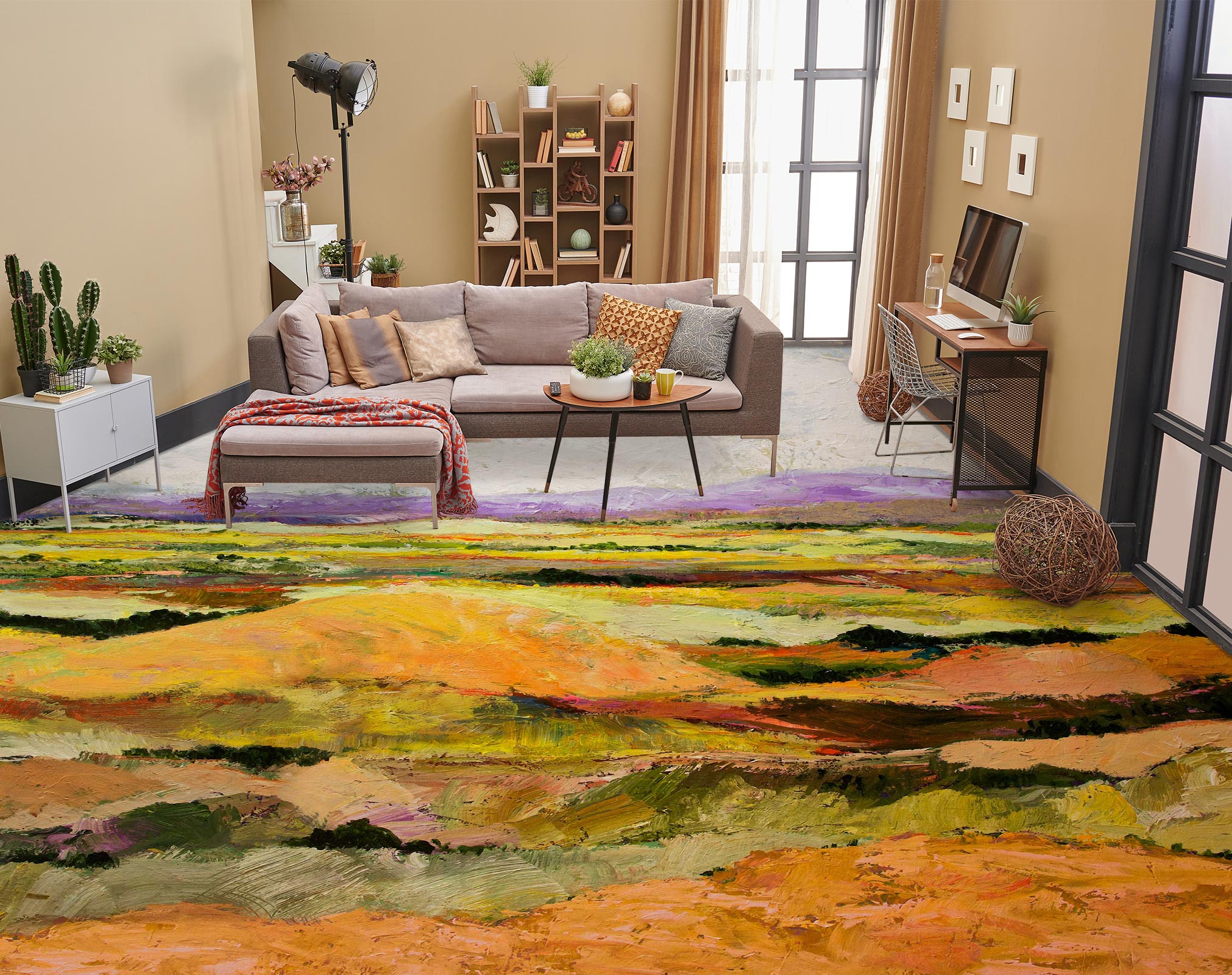 3D Hillside Painting 9614 Allan P. Friedlander Floor Mural Wallpaper Murals Self-Adhesive Removable Print Epoxy