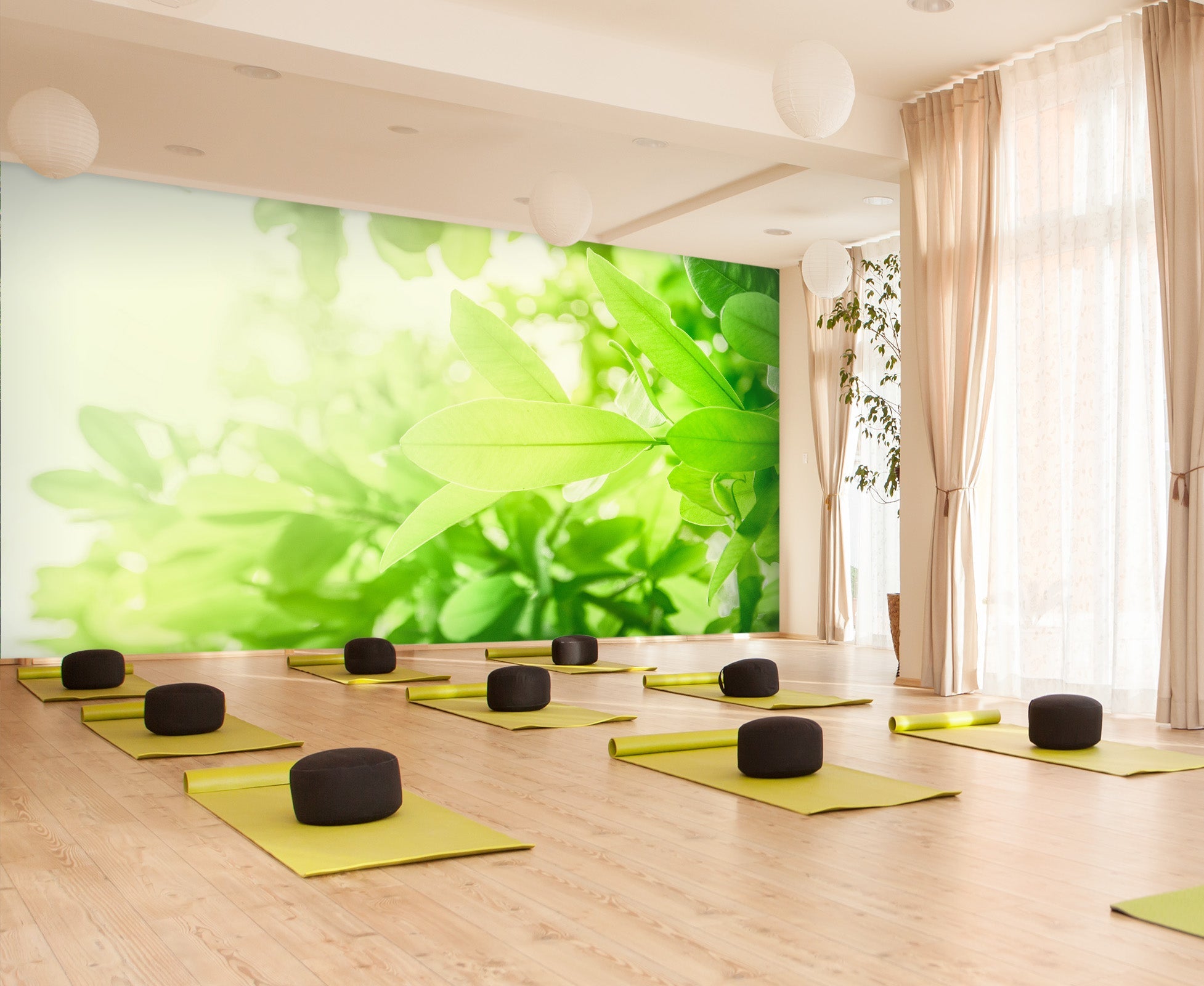 3D Green Leaves 120 Wall Murals Wallpaper AJ Wallpaper 2