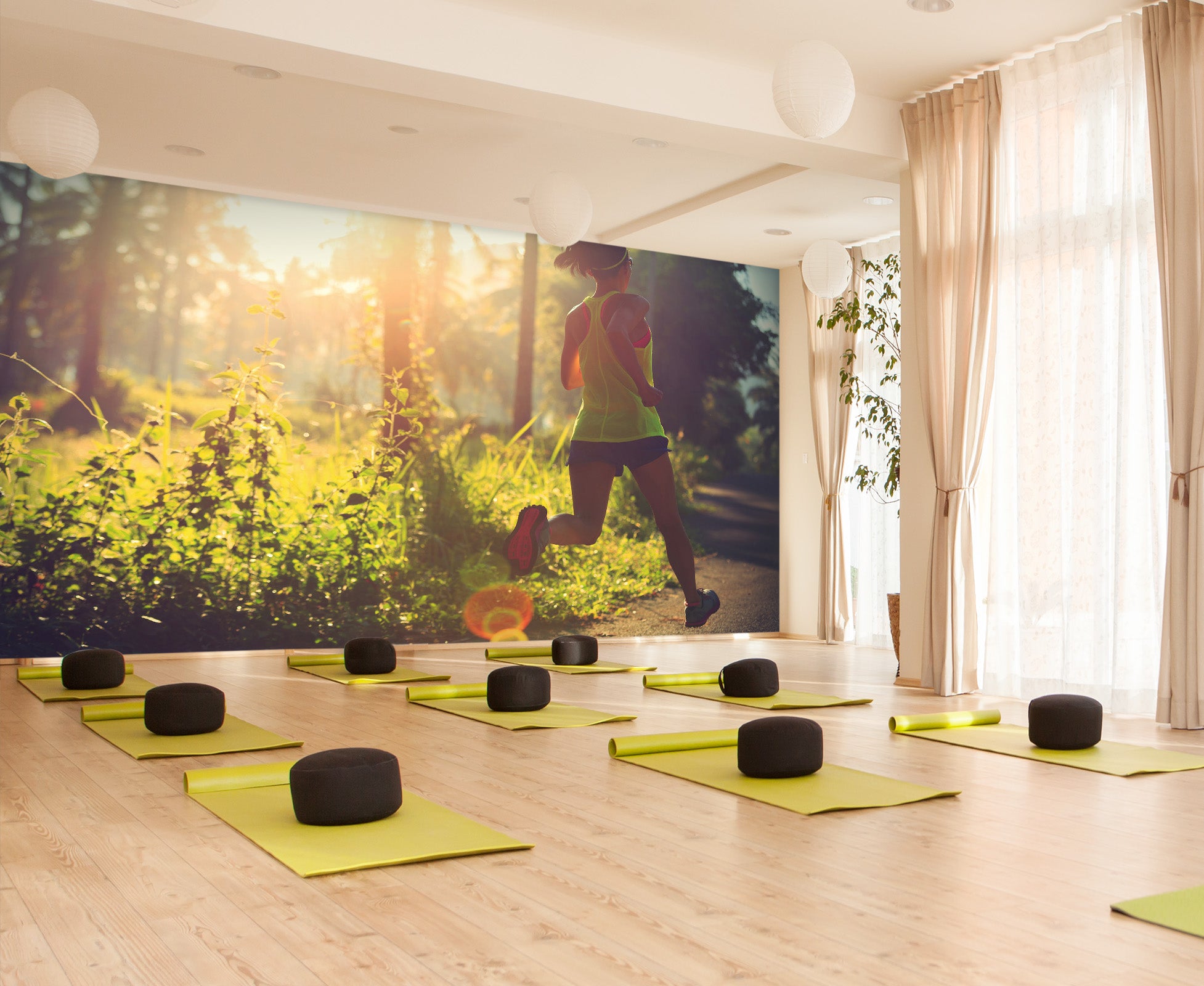 3D Forest Running 278 Wall Murals