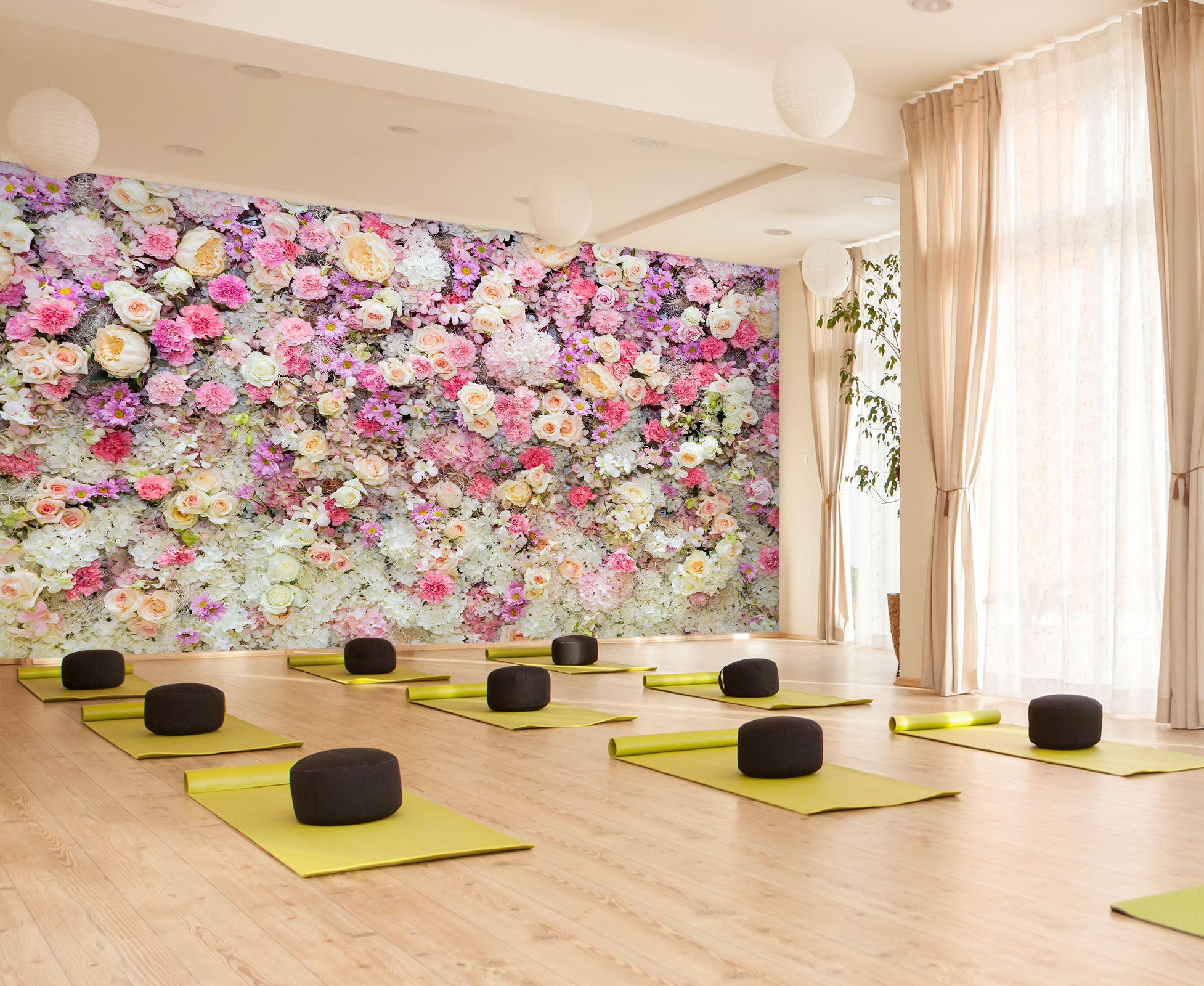 3D Bright Rose Sea 095 Wall Murals