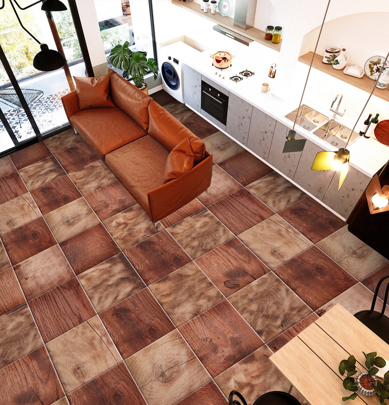 3D Brown Squares 045 Floor Mural Wallpaper Murals Rug & Mat Print Epoxy waterproof bath floor