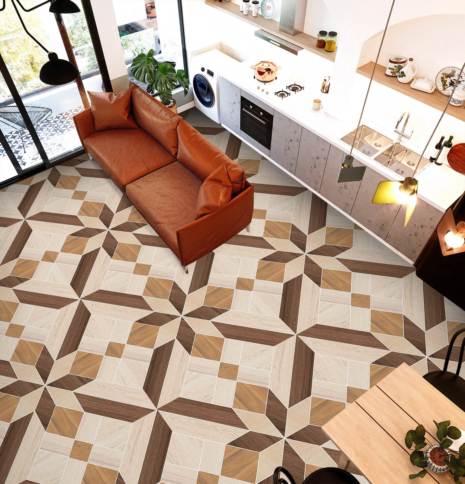 3D Modest Brown Pattern 716 Floor Mural Wallpaper Murals Rug & Mat Print Epoxy waterproof bath floor