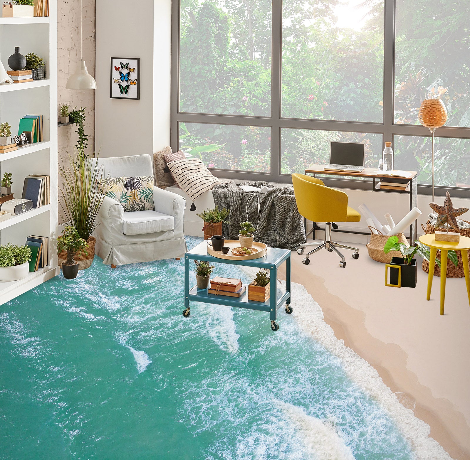 3D Fresh Sea Holiday 727 Floor Mural Wallpaper Murals Rug & Mat Print Epoxy waterproof bath floor