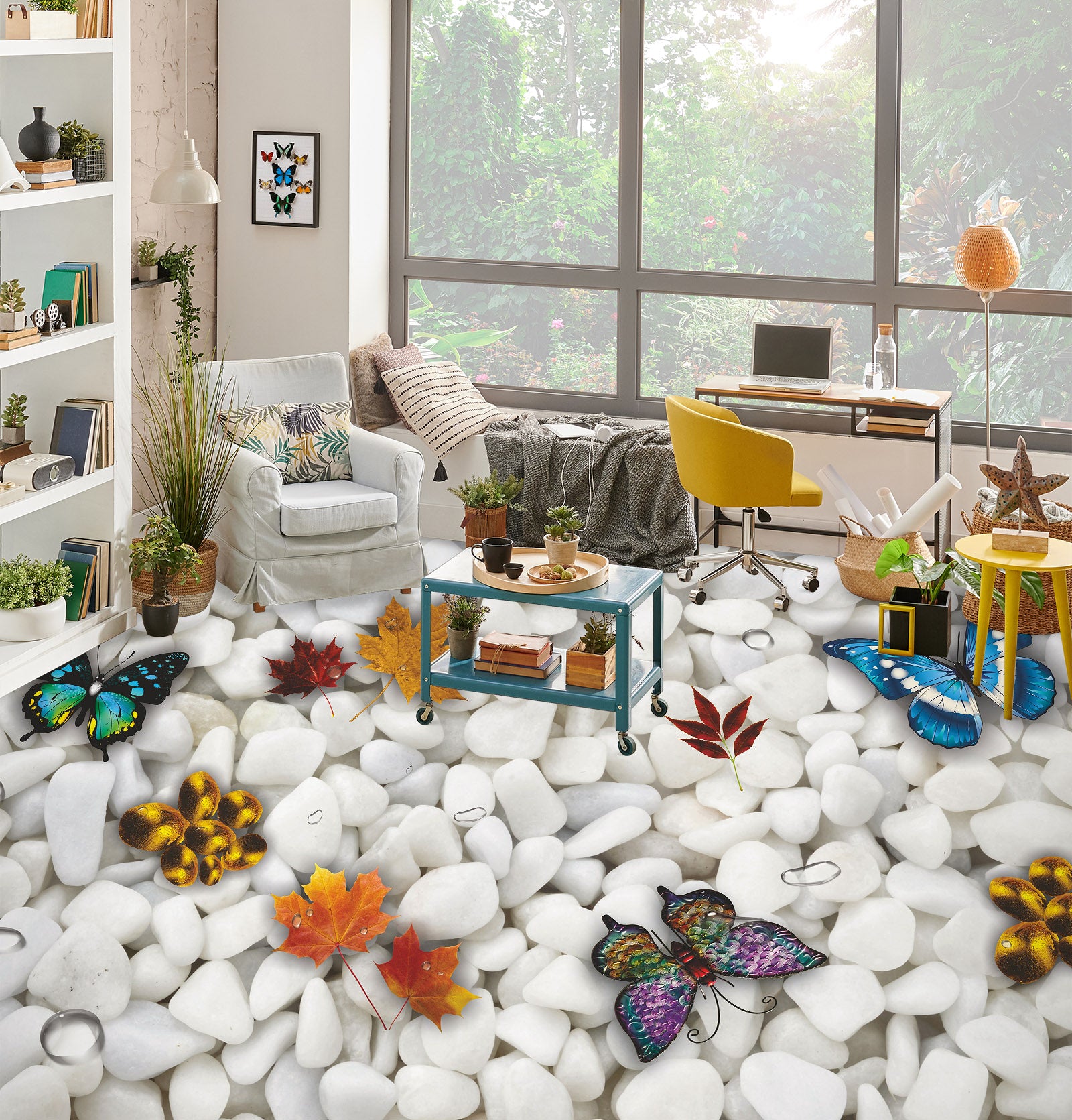 3D Eternal Butterflies 211 Floor Mural Wallpaper Murals Rug & Mat Print Epoxy waterproof bath floor