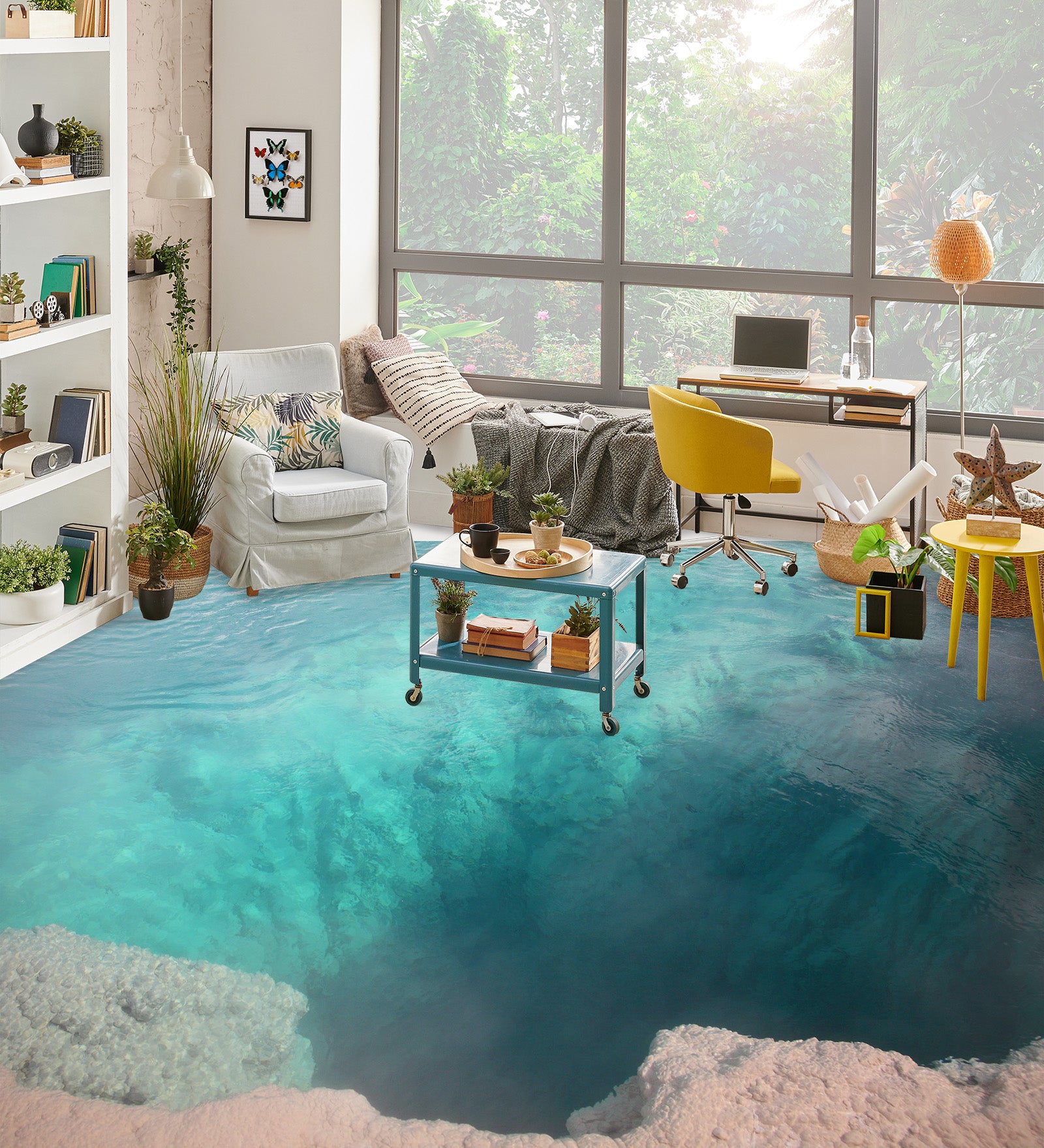 3D Hole In The Sea 518 Floor Mural Wallpaper Murals Rug & Mat Print Epoxy waterproof bath floor