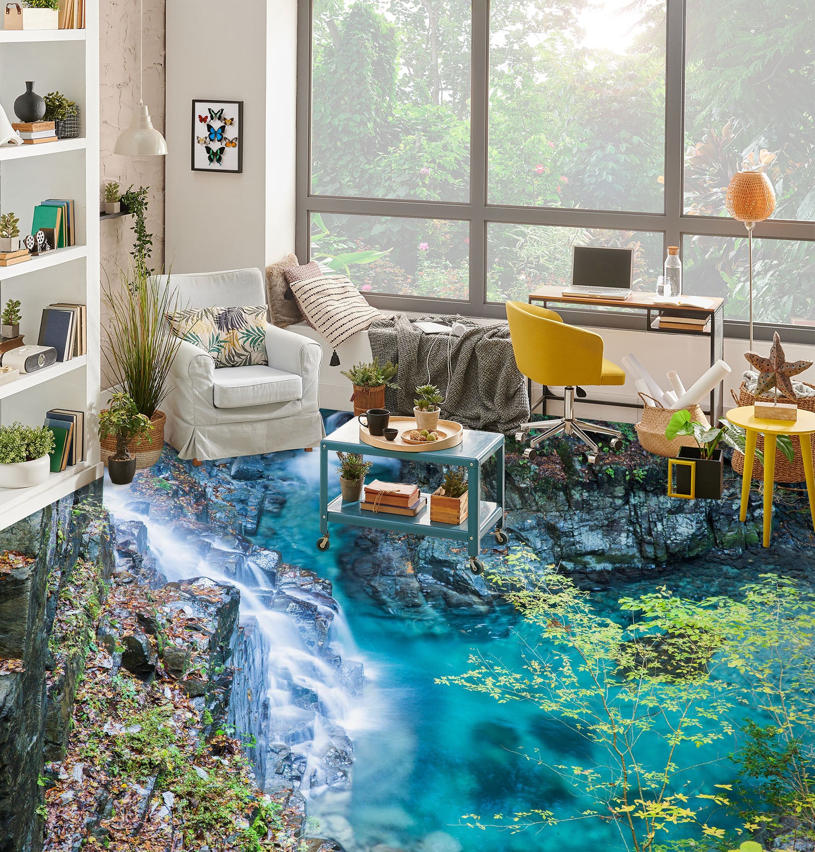 3D Graceful Cascade 208 Floor Mural Wallpaper Murals Rug & Mat Print Epoxy waterproof bath floor