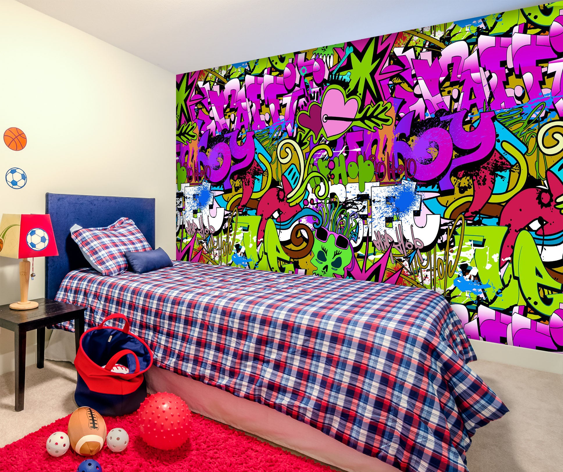 3D Purple Graffiti 1655 Wall Murals