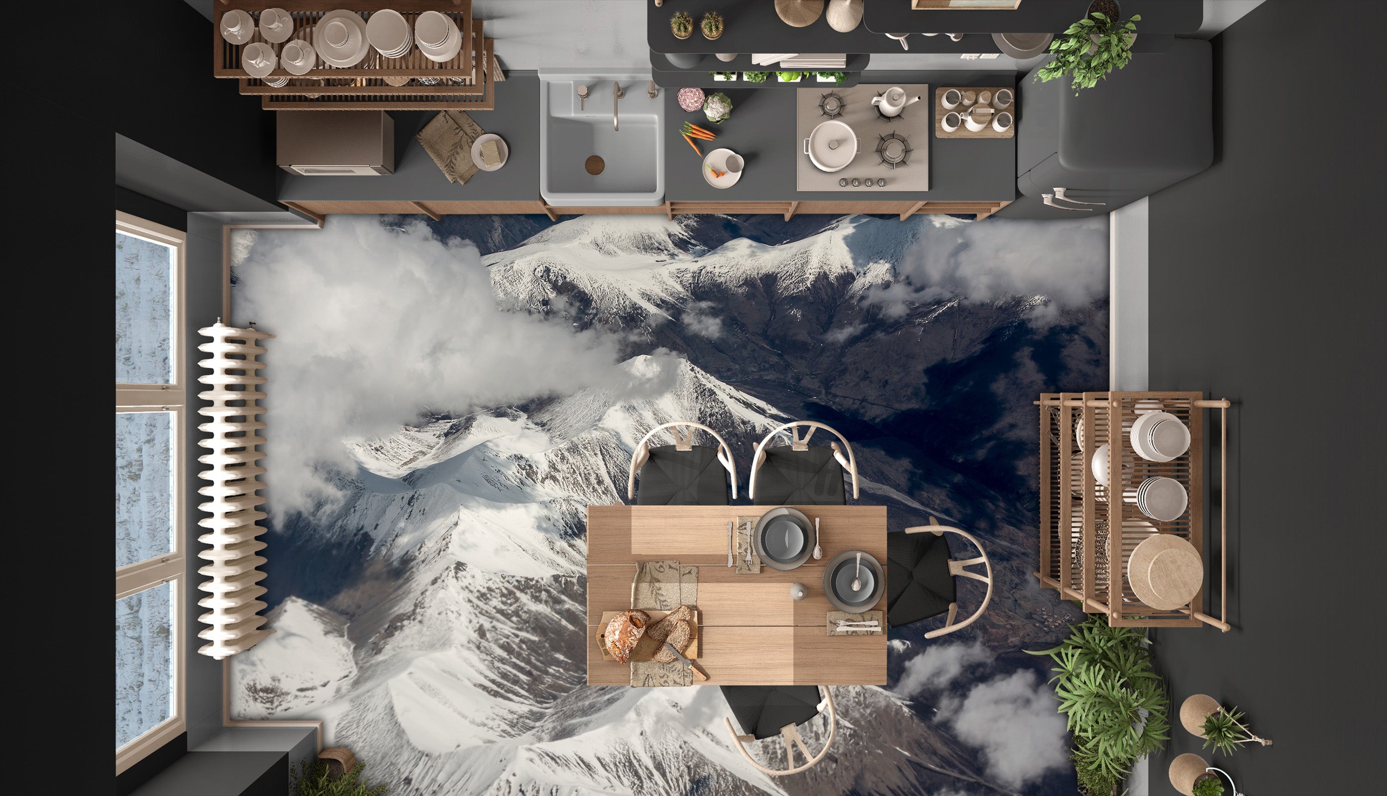 3D Top Of The Mountain 548 Floor Mural Wallpaper Murals Rug & Mat Print Epoxy waterproof bath floor