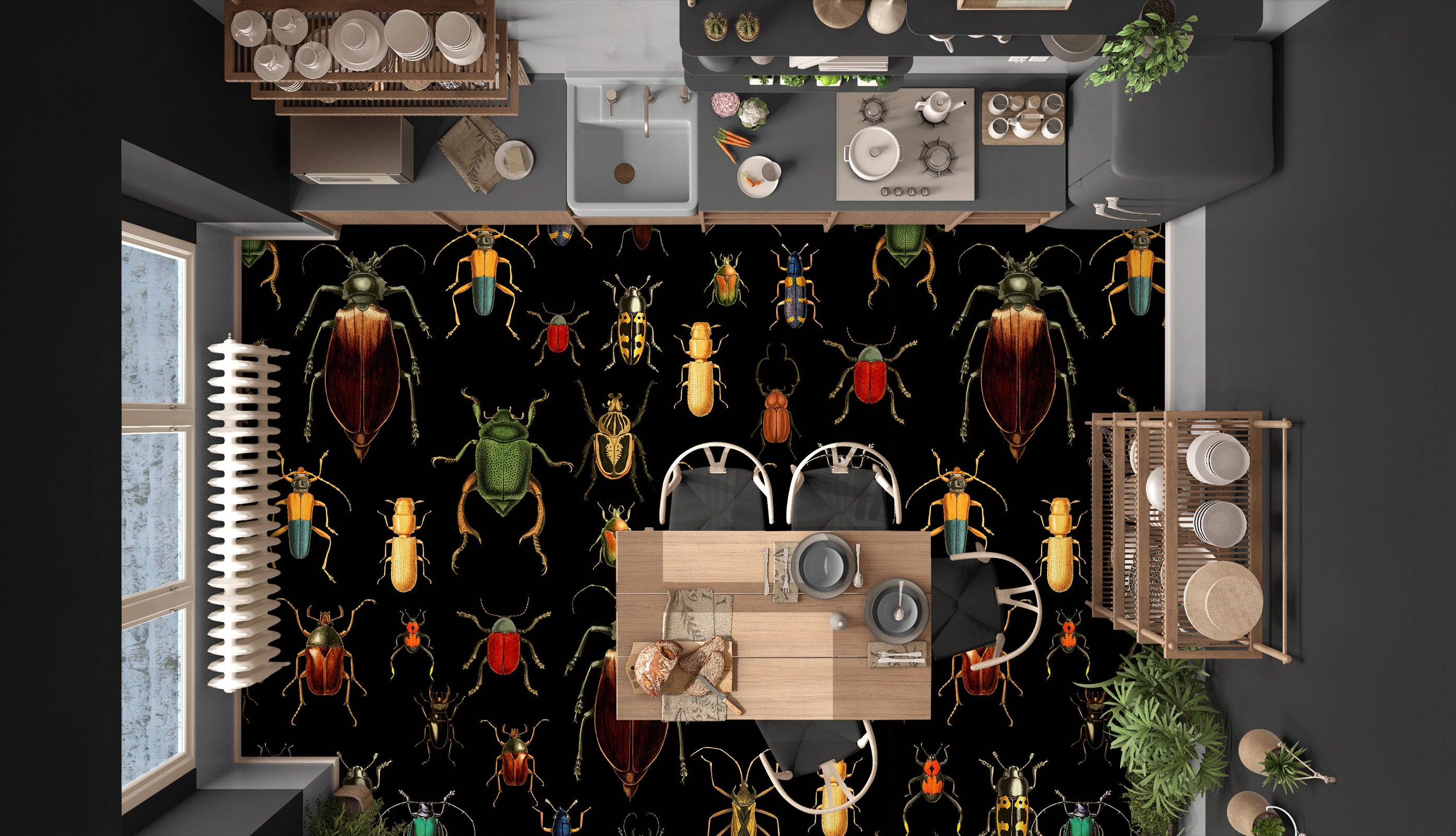 3D Insect 99196 Uta Naumann Floor Mural Wallpaper Murals Self-Adhesive Removable Print Epoxy