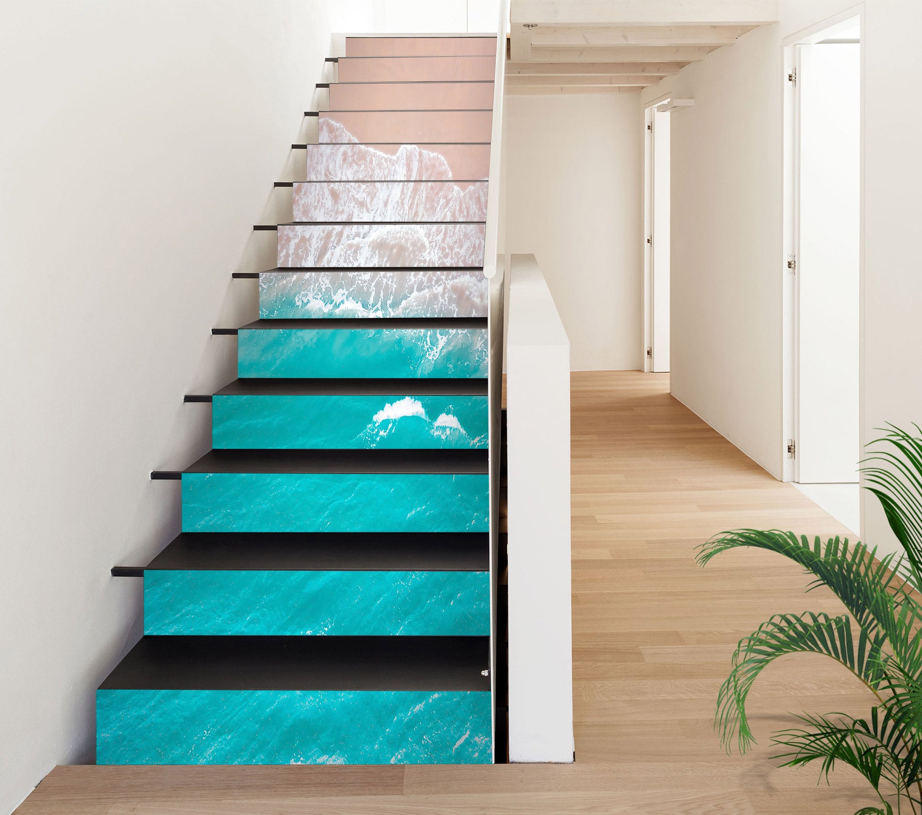 3D Summer Beach 287 Stair Risers