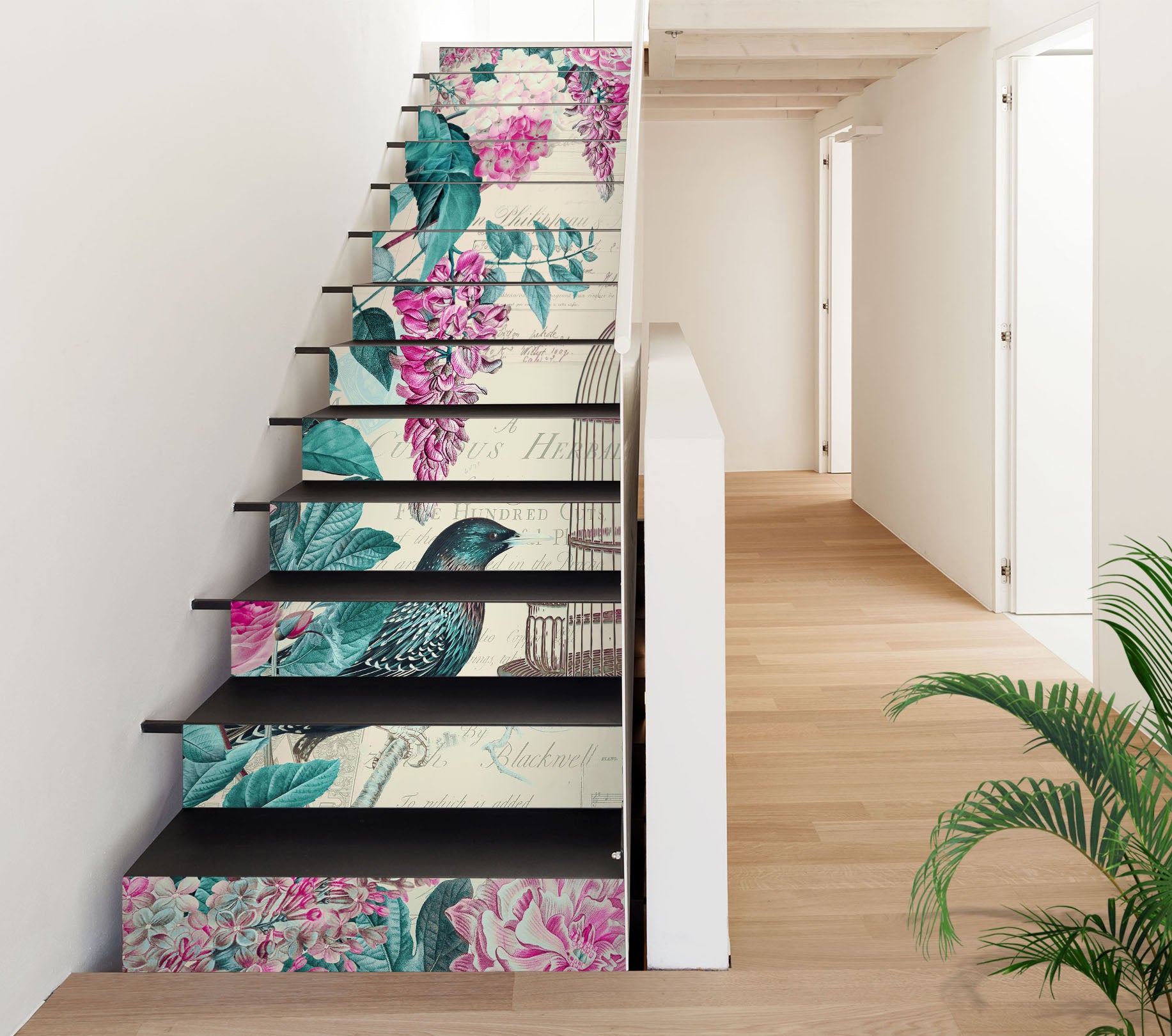 3D Flower Bush Bird 109175 Andrea Haase Stair Risers