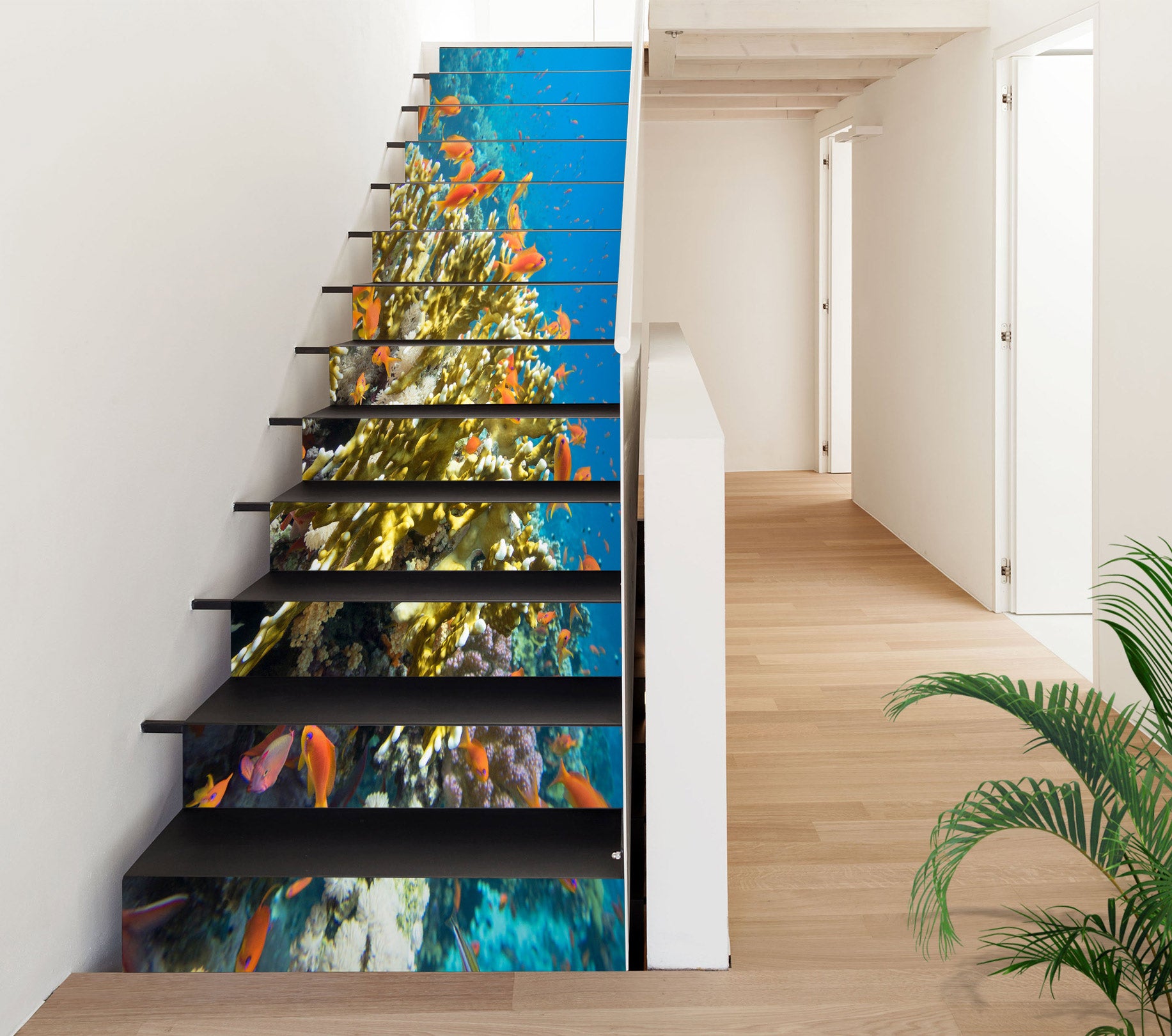 3D Beautiful Fish Under The Sea 376 Stair Risers