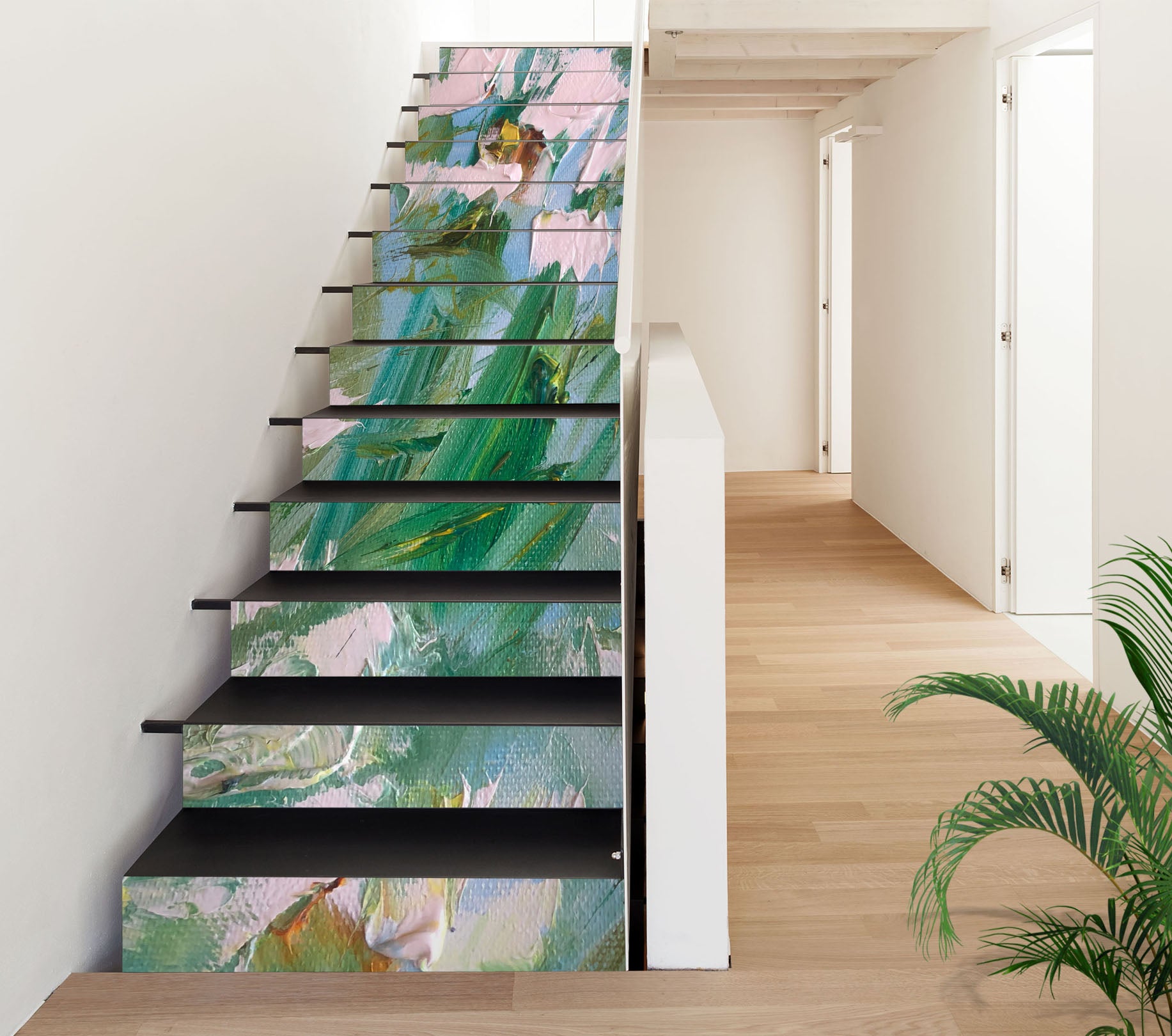 3D Green Leaves 2018 Skromova Marina Stair Risers