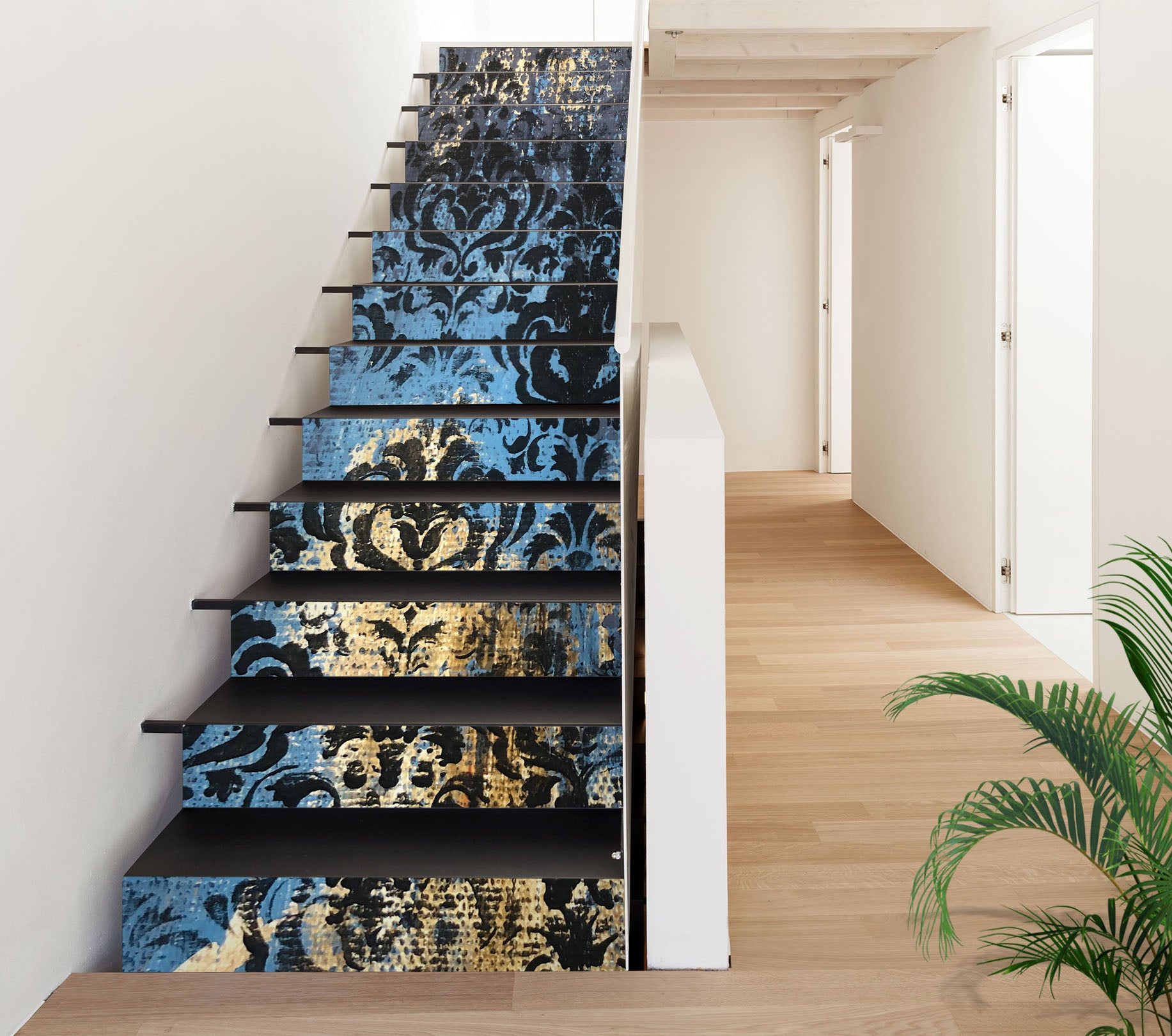 3D Blue Pattern 828 Skromova Marina Stair Risers