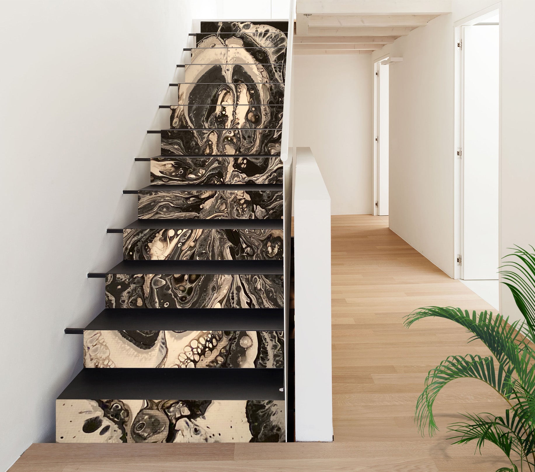 3D Brown Black Water Paint 90185 Valerie Latrice Stair Risers