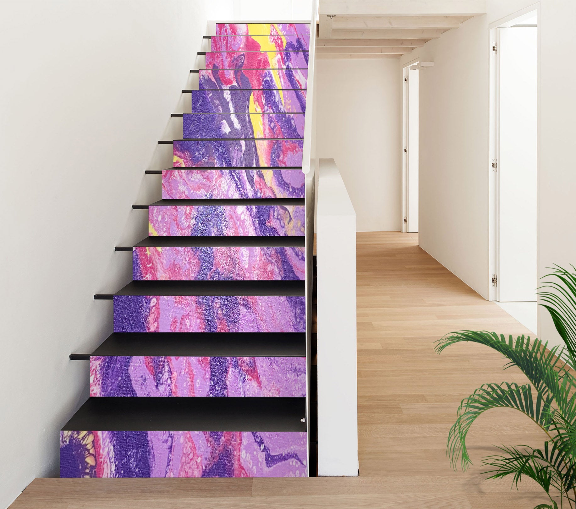 3D Purple Pink Texture 90195 Valerie Latrice Stair Risers