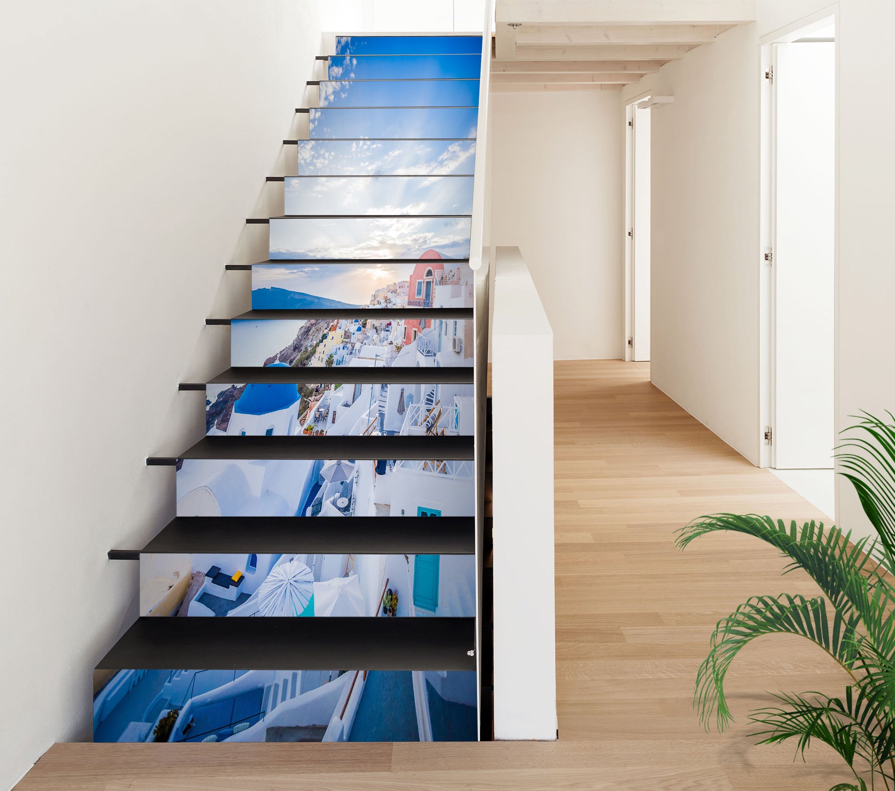 3D Pure White Buildings 321 Stair Risers