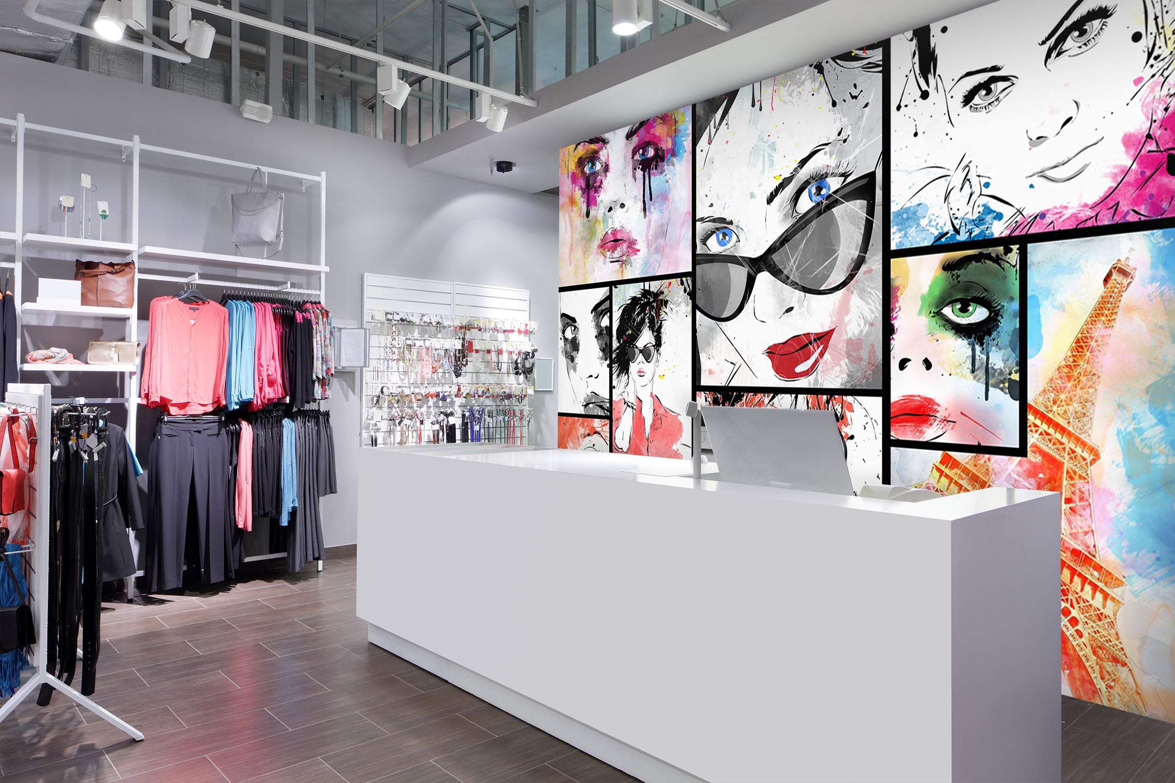 3D Sunglasses Woman 131 Wall Murals