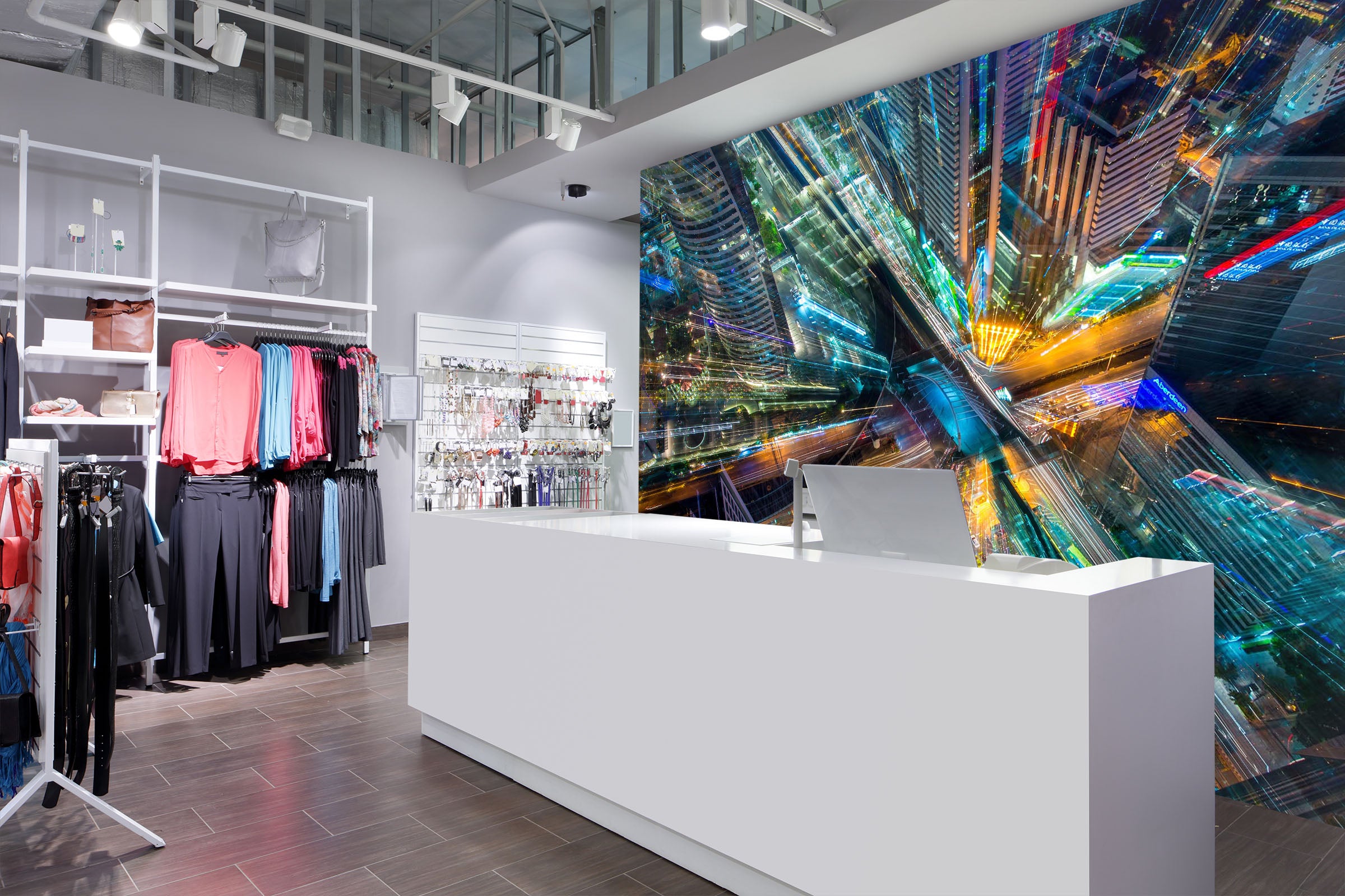 3D Night View City 117 Wall Murals