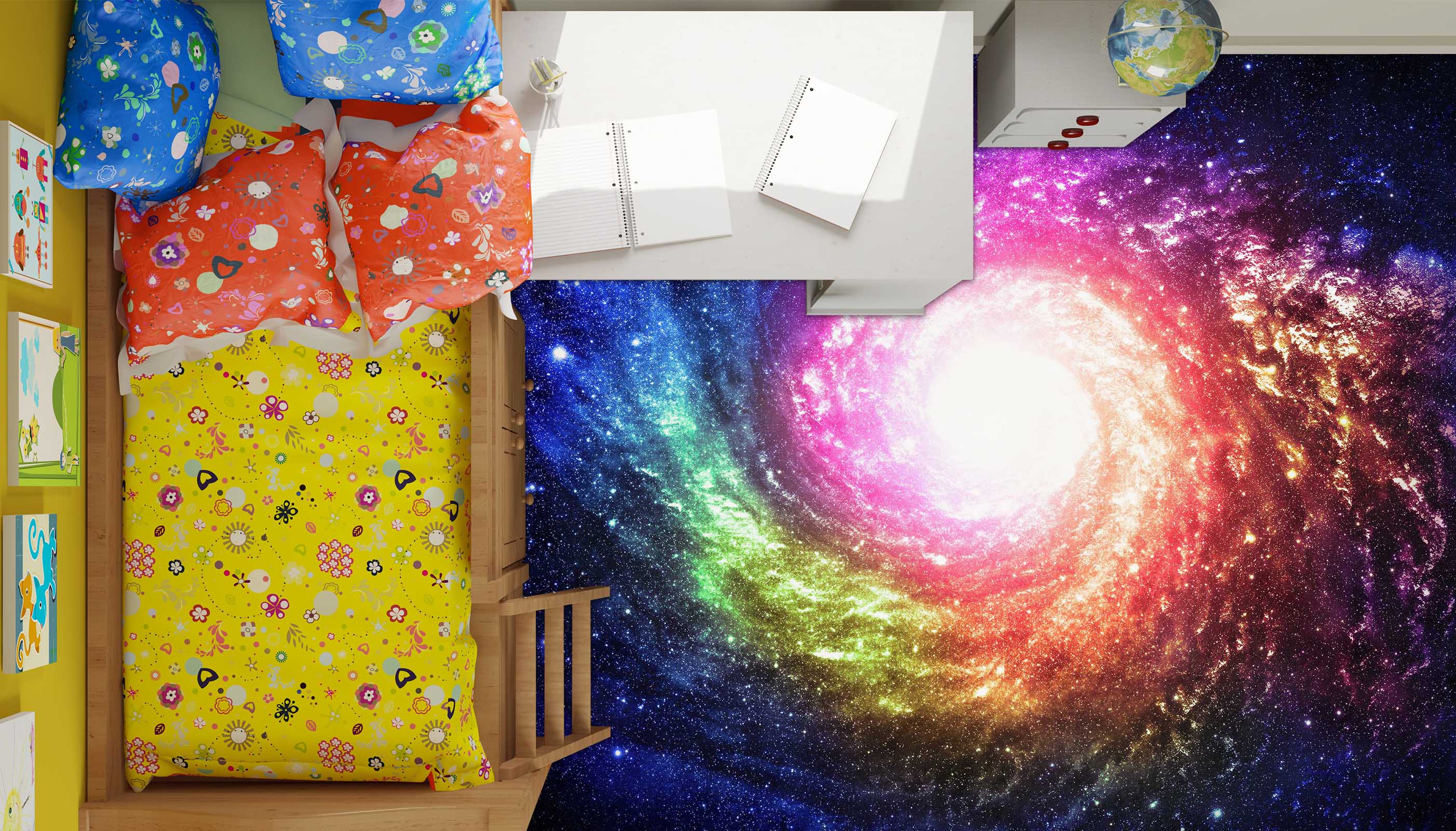 3D Fantasy Galaxy Vortex 036 Floor Mural Wallpaper Murals Rug & Mat Print Epoxy waterproof bath floor