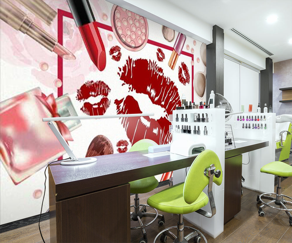 3D Red Lipstick 1591 Wall Murals