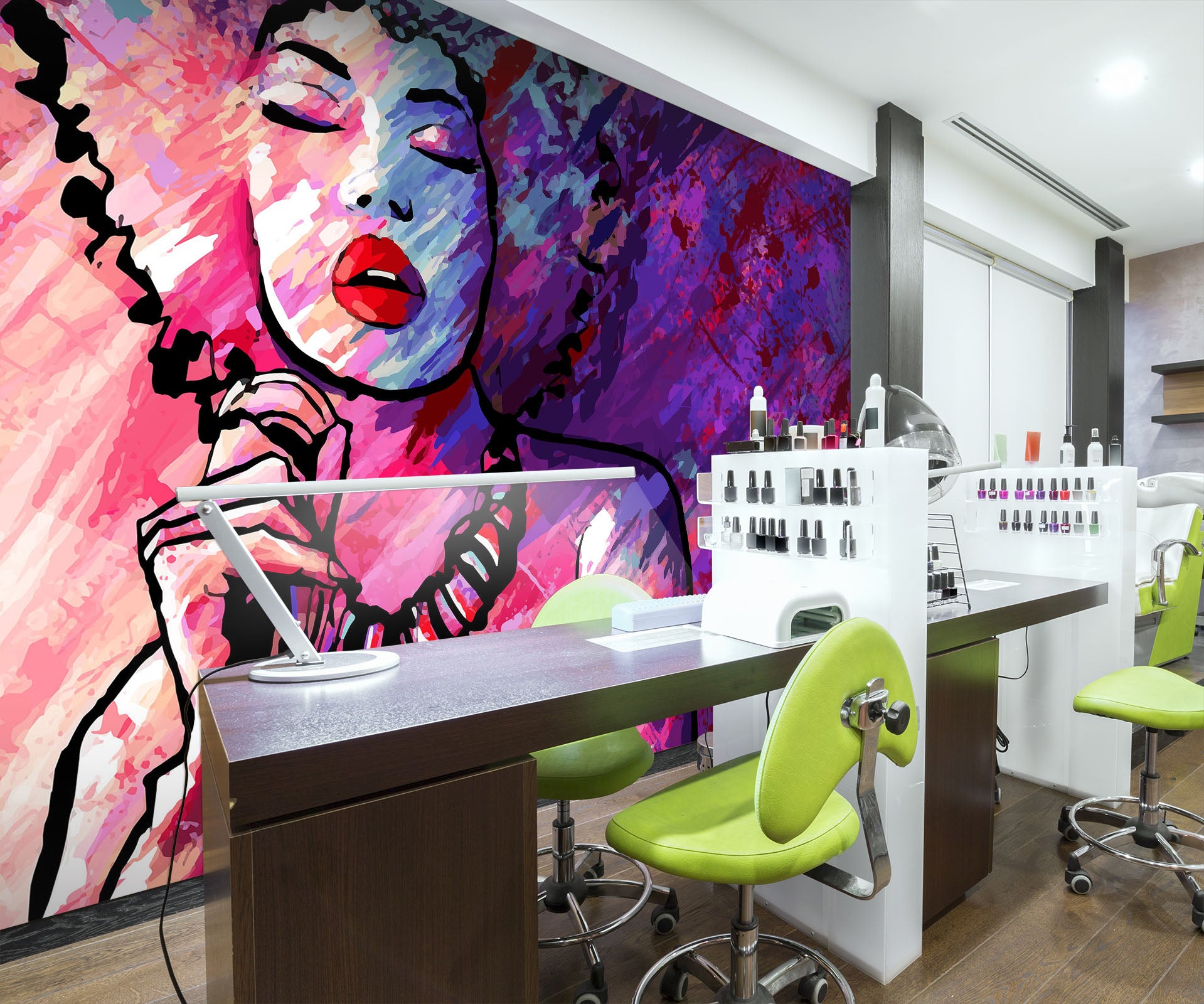 3D Wall Painting Girl 080 Wall Murals