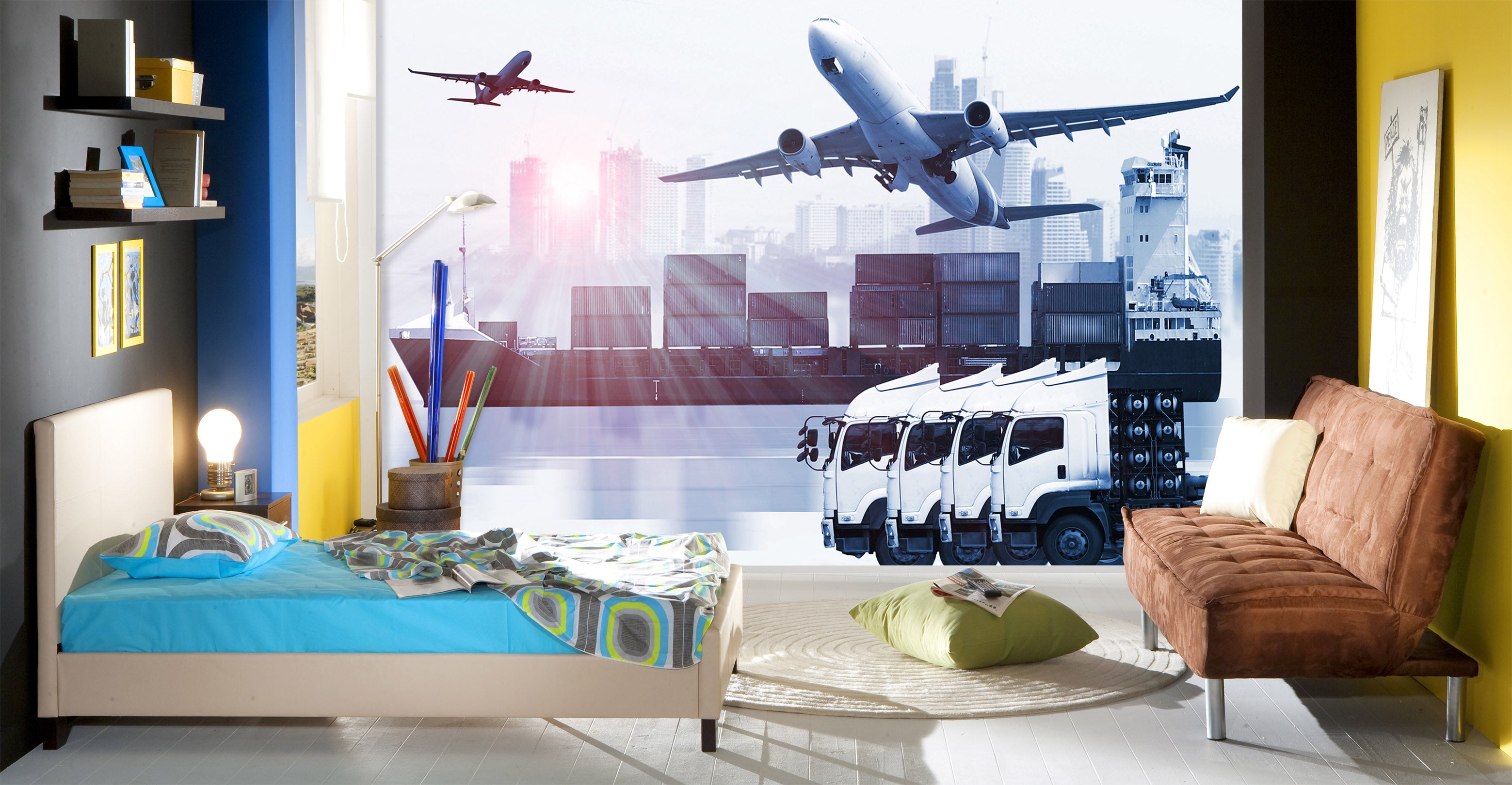 3D Cargo Transport 233 Vehicle Wall Murals