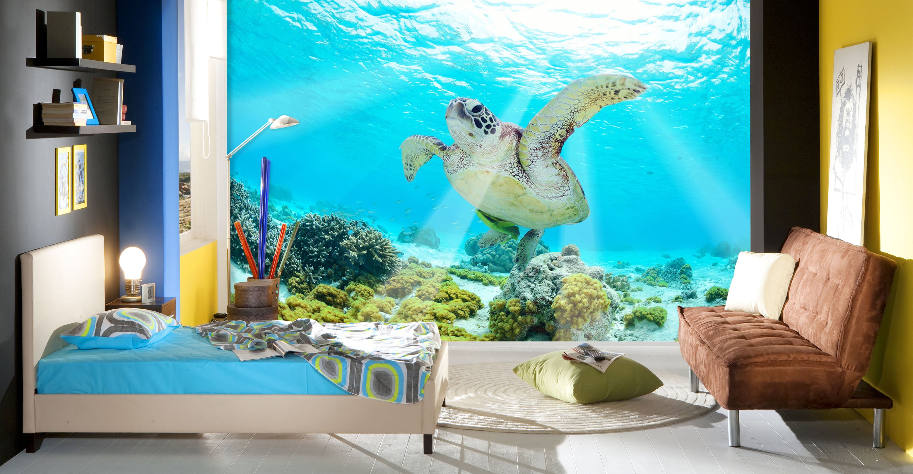 3D Sea Turtle 187 Wall Murals